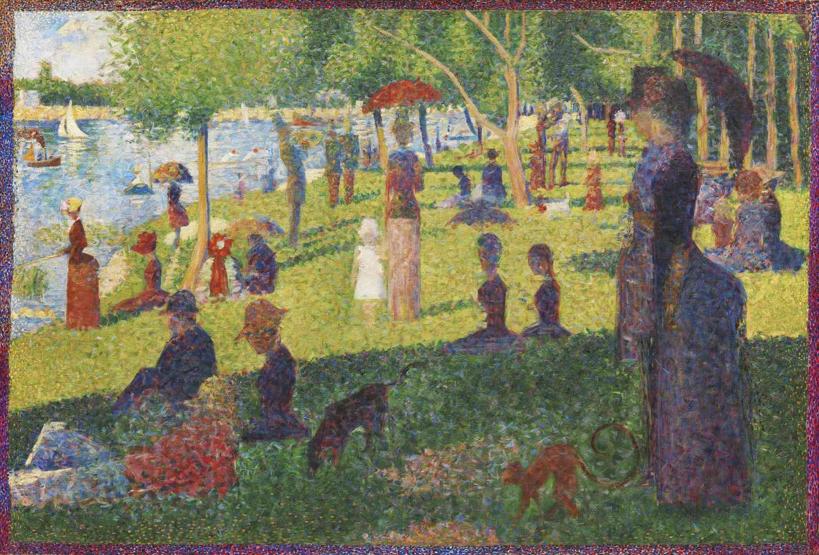 Pointillist Park Scene Wall Art | Impressionist Wall Art