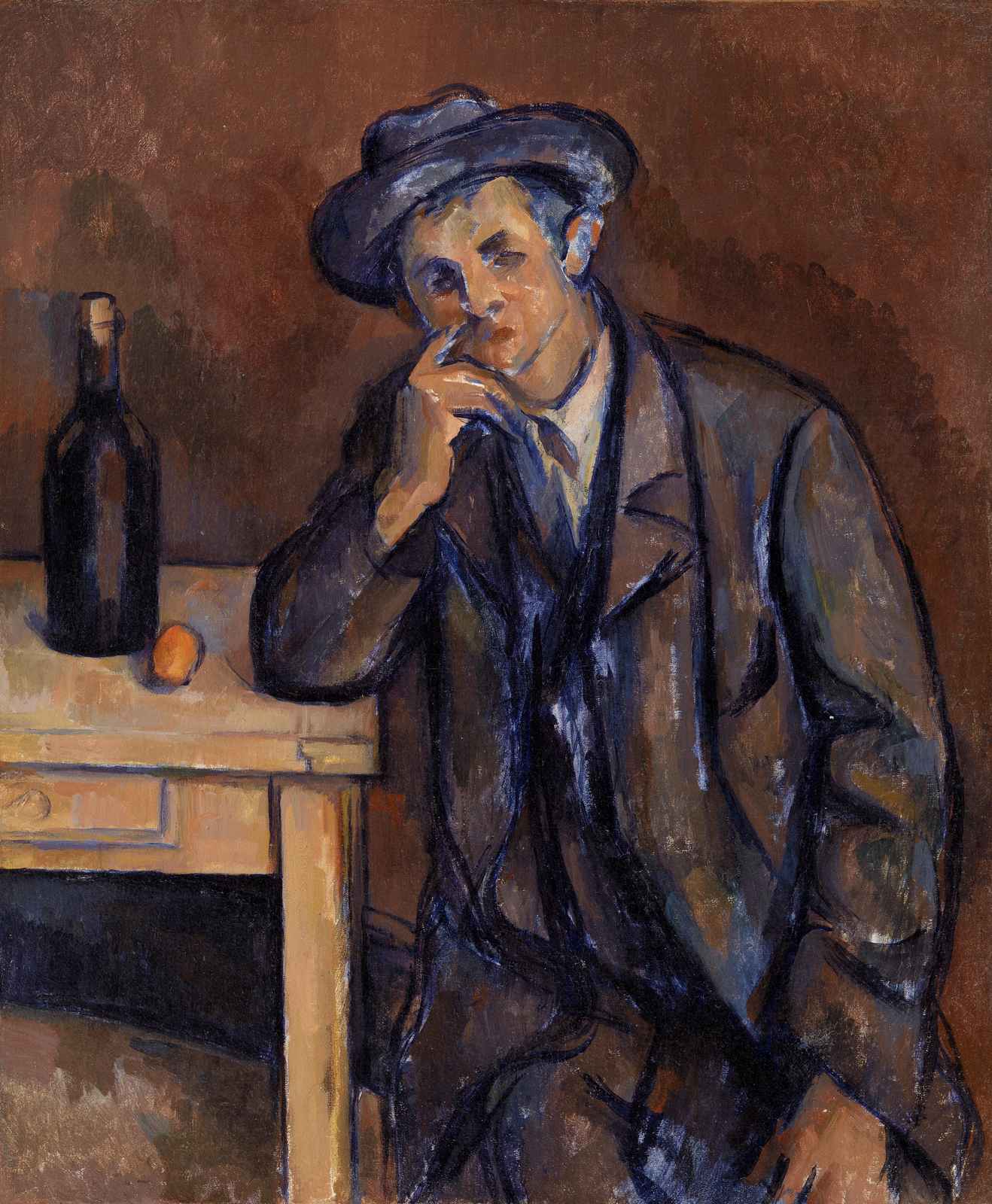 Man Smoking Hat Bottle Wall Art Wall Art