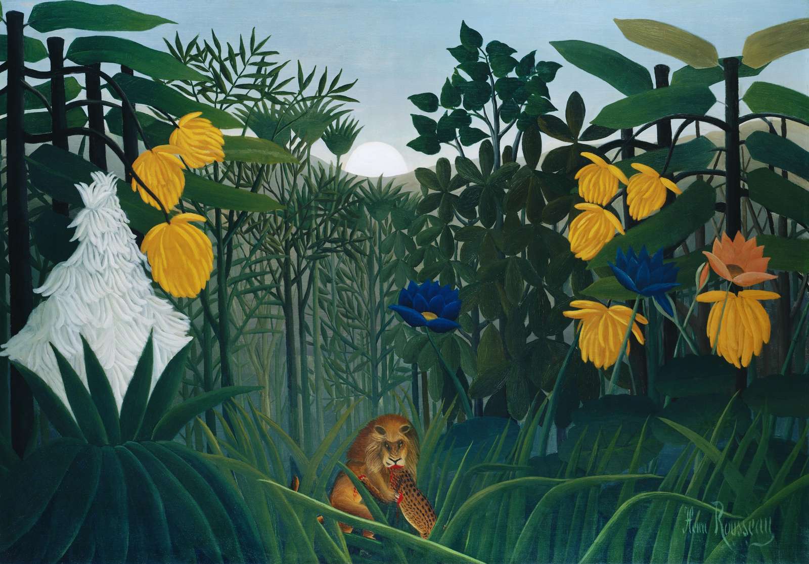 Jungle Lion Hunt Wall Art
