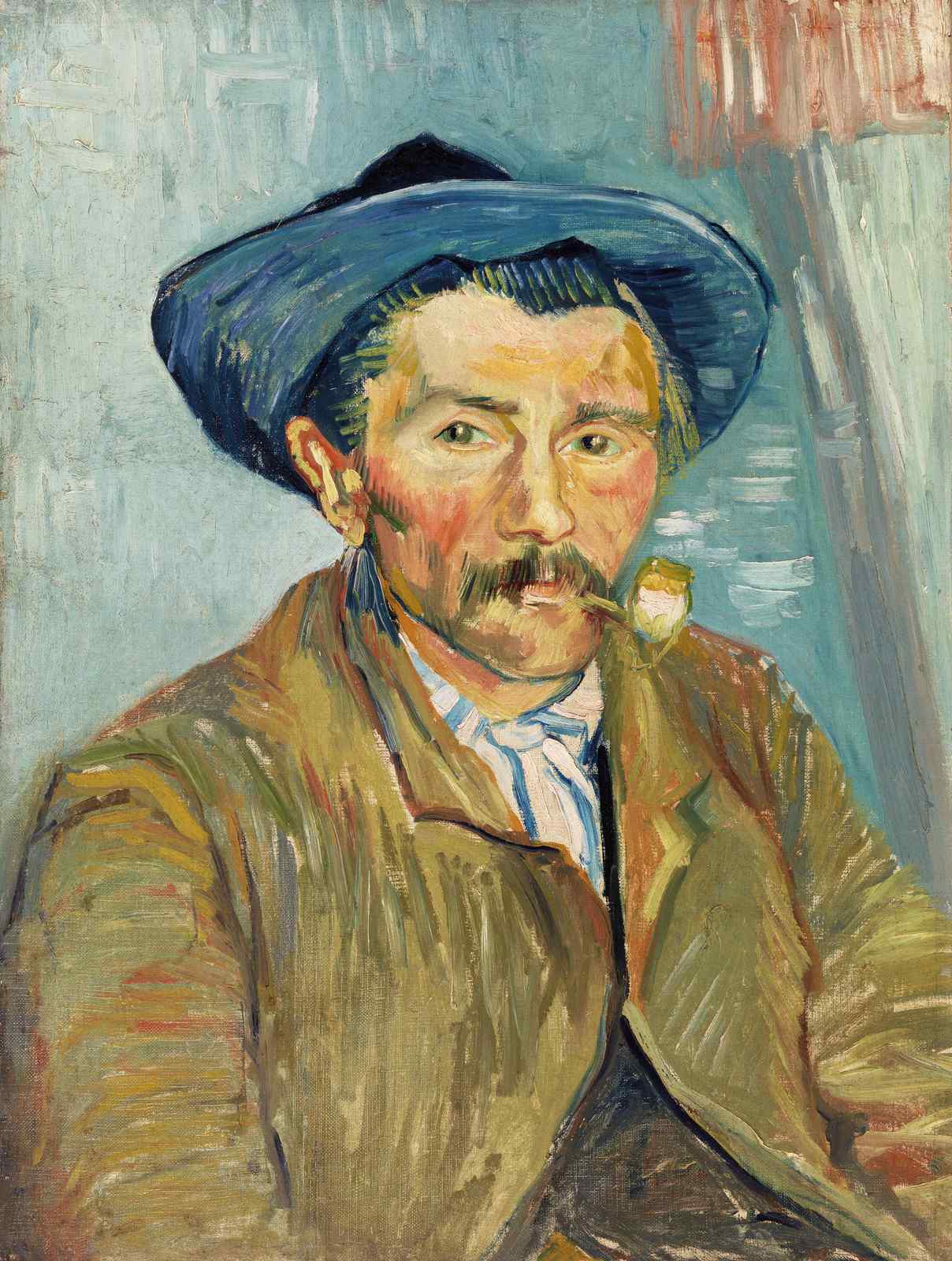 Van Gogh Self Portrait with Pipe Wall Art