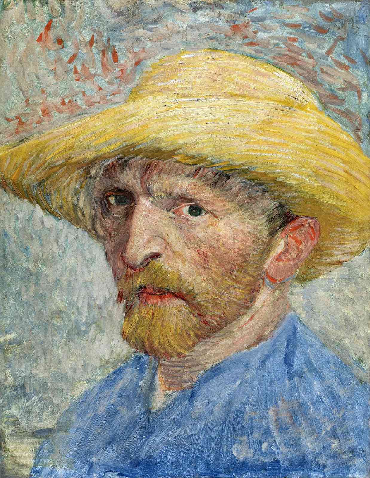 Van Gogh Self-Portrait with Straw Hat Wall Art