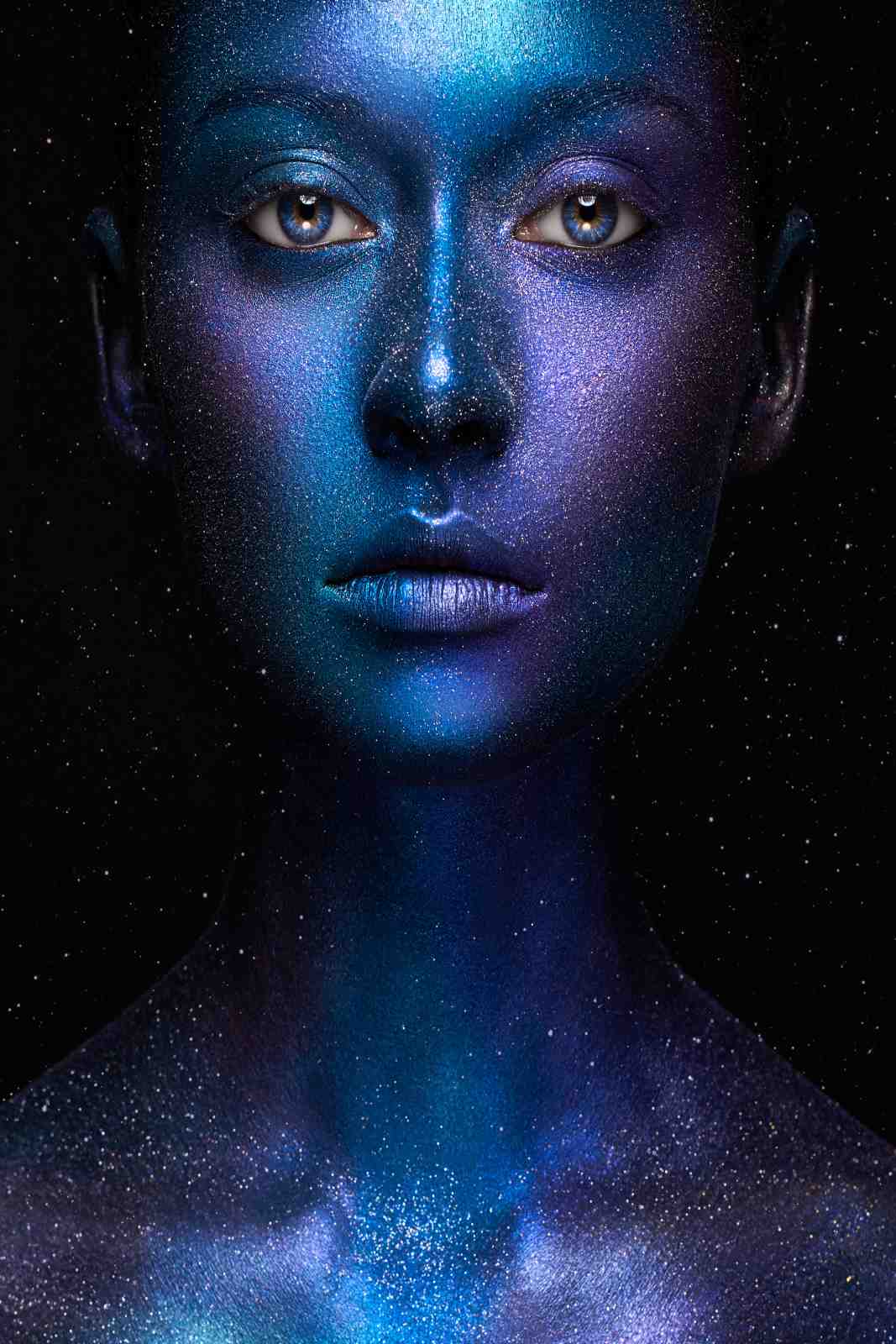 Celestial Goddess Cosmic Face Wall Art