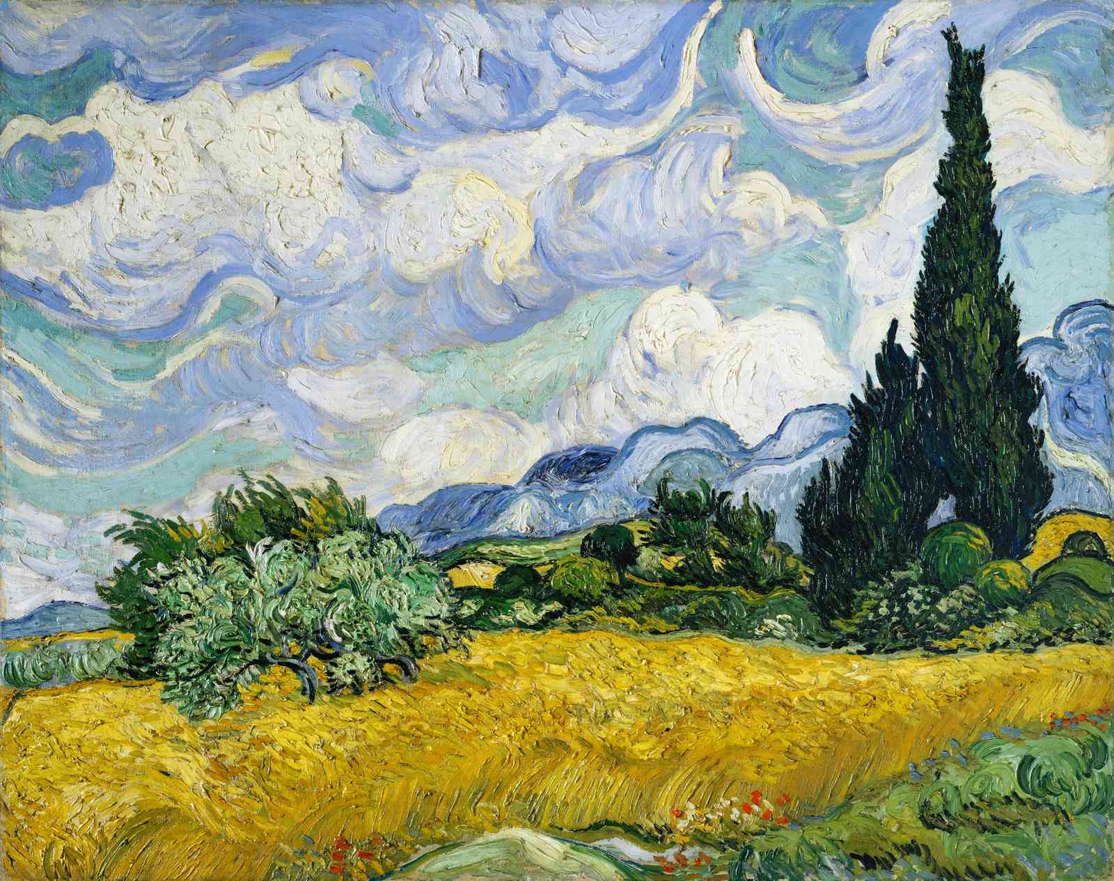 Van Gogh Wheat Field Cypress Wall Art