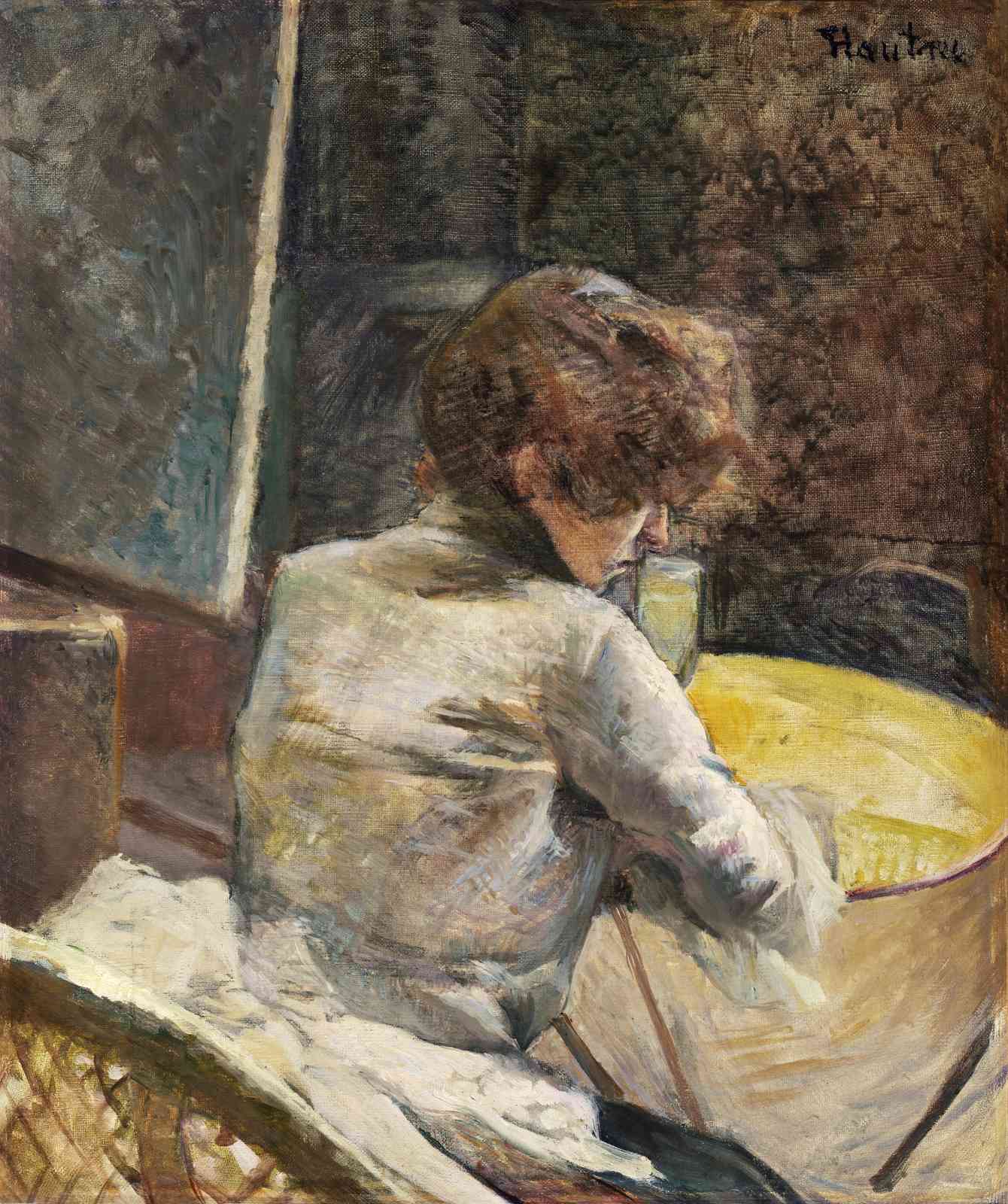 Impressionist Cafe Scene Woman Wall Art