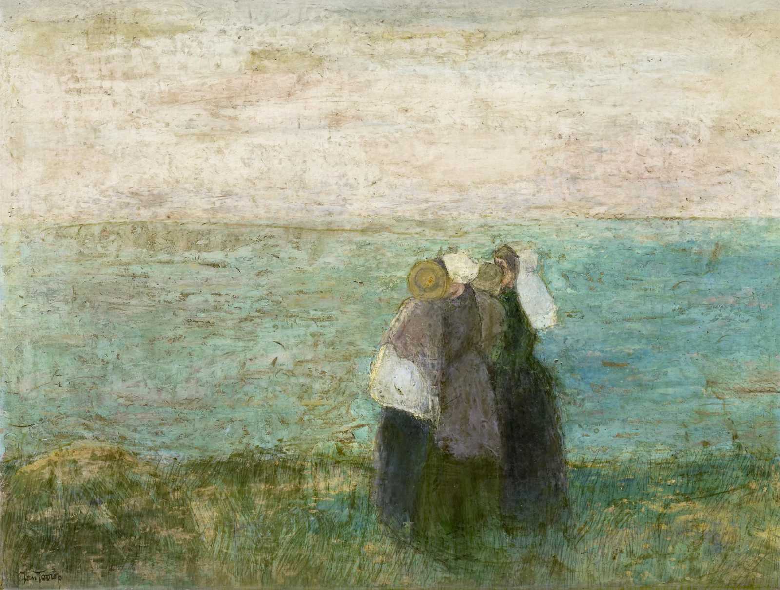 Impressionist Seascape Figures Wall Art