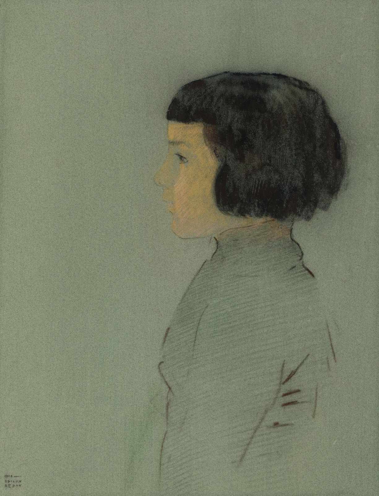 Serene Child Portrait Vintage Pastel Wall Art