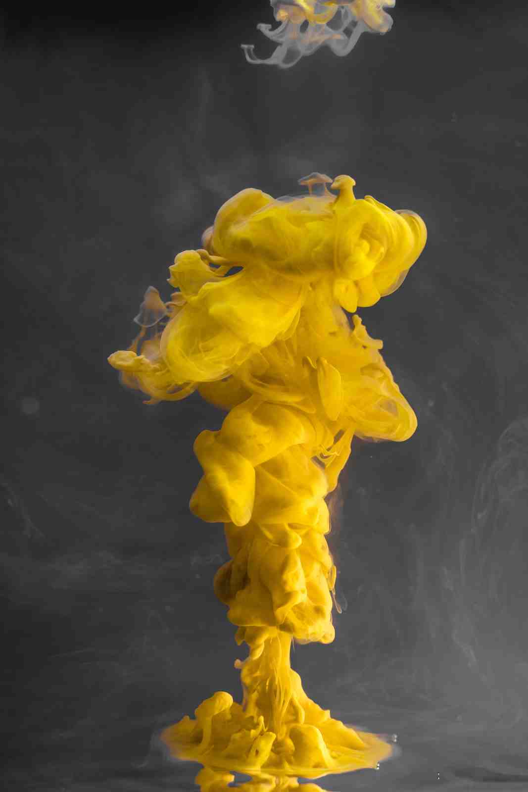 Vibrant Yellow Smoke Cloud Abstract Wall Art