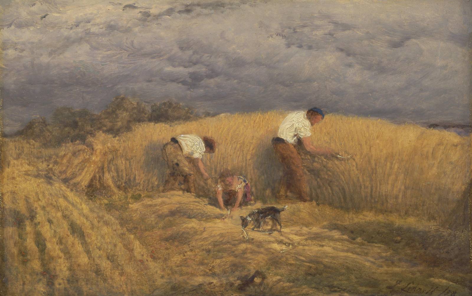 Golden Harvest Farm Scene Vintage Wall Art