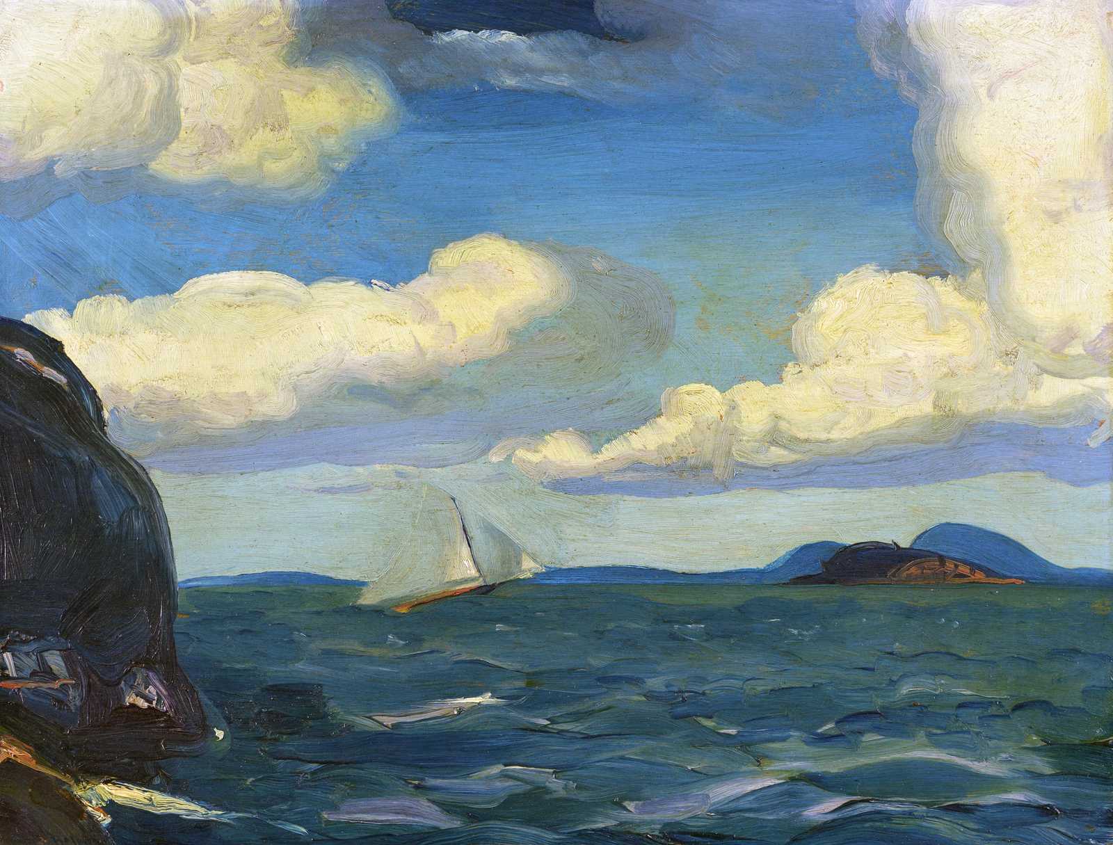 Sailboat at Sea Landscape Wall Art