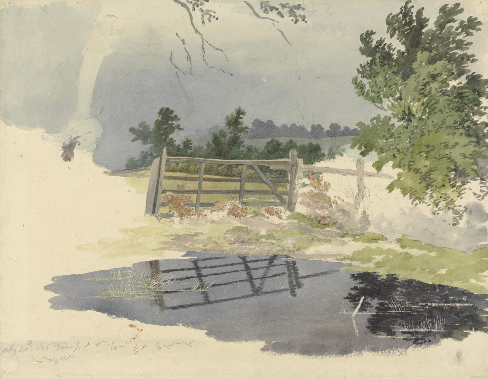Tranquil Country Gate Reflection Wall Art