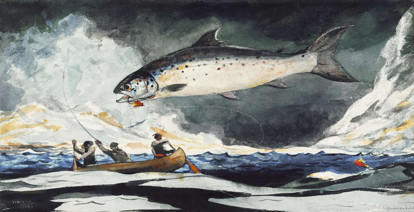 Epic Salmon Fly Fishing Adventure Wall Art