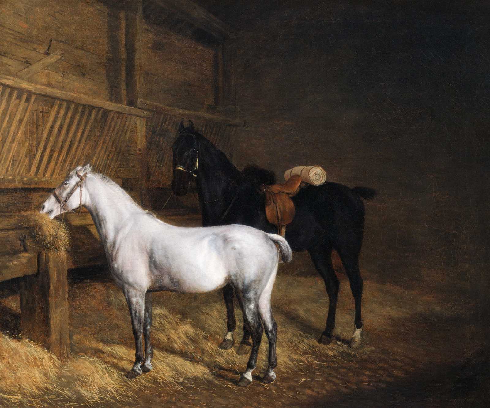 Majestic Horses in Barn Wall Art