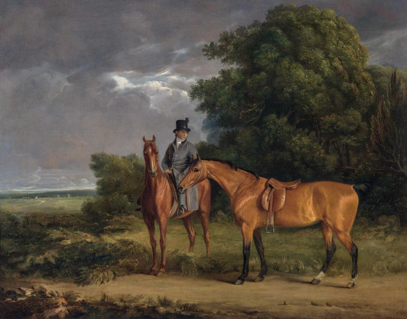 Equestrian Portrait Horse Rider Landscape Wall Art