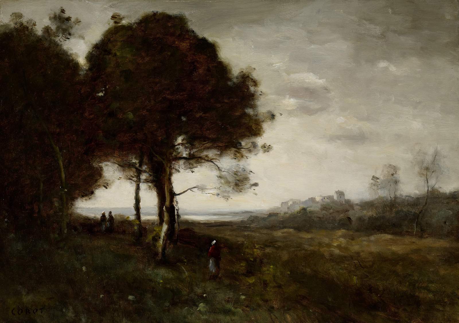 Pastoral Landscape with Figures Wall Art