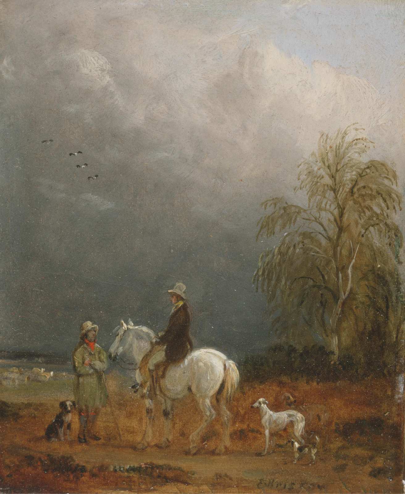 Vintage Horseback Riding & Dogs Wall Art