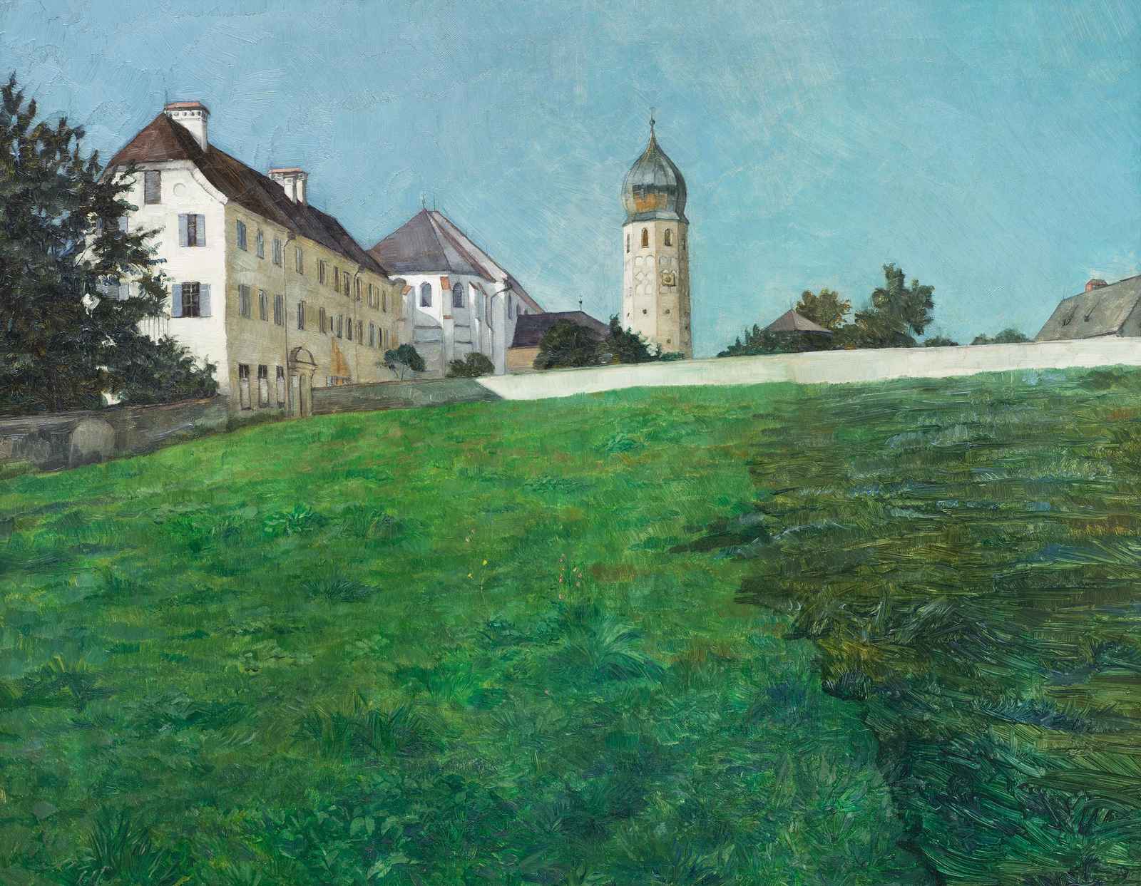 Tranquil Monastery Landscape Wall Art
