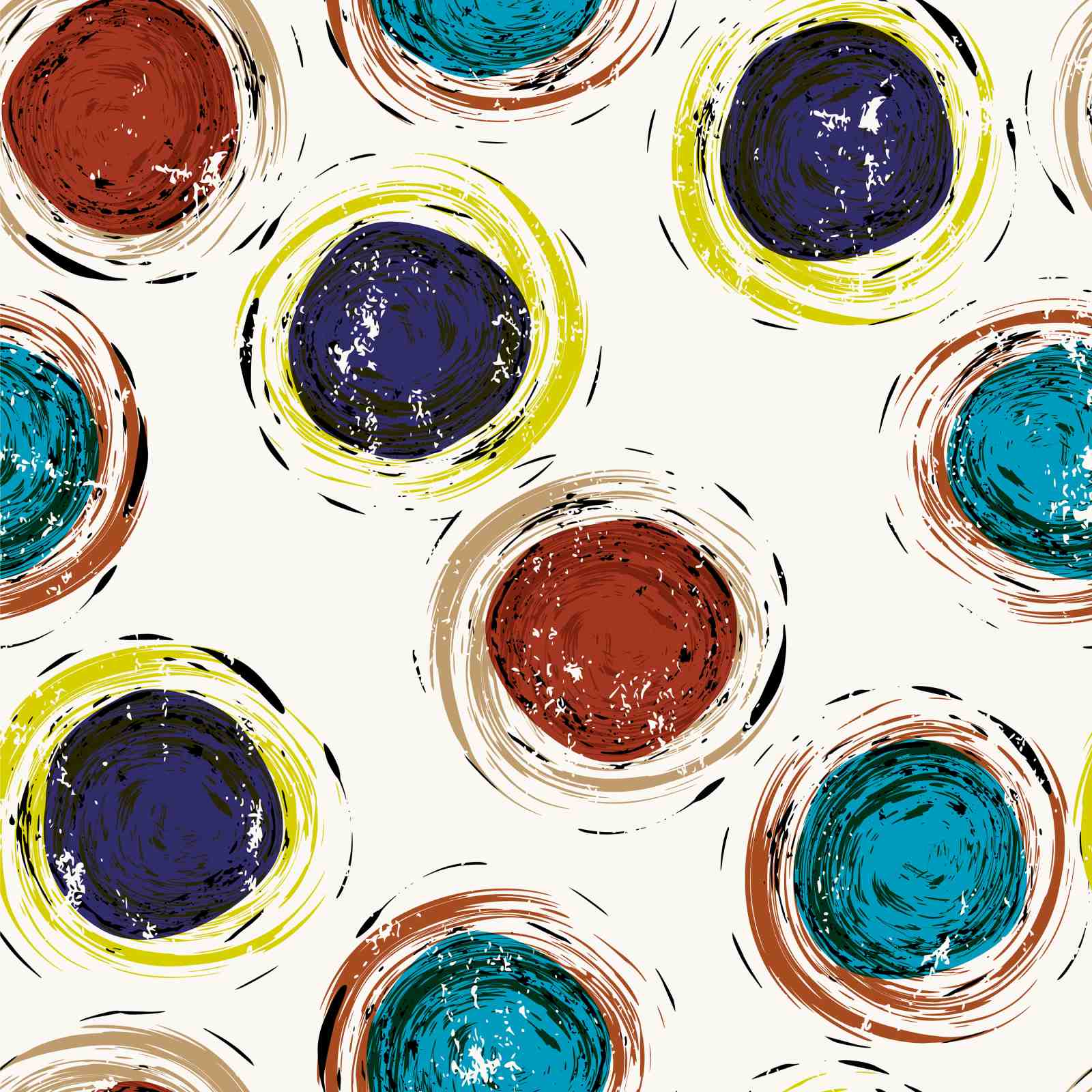 Abstract Swirl Dot Wall Art