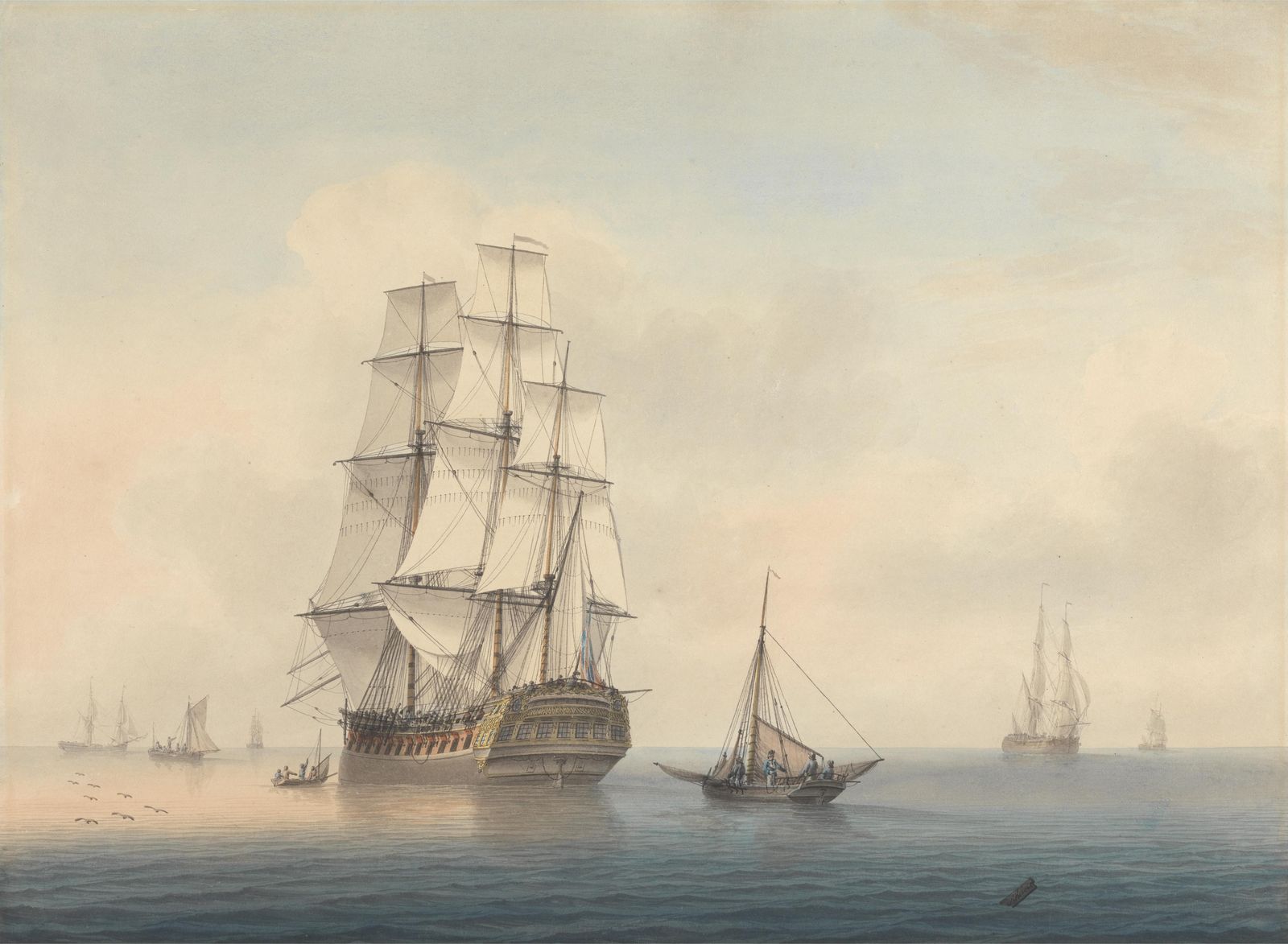 Majestic Tall Ship Seascape Vintage Wall Art