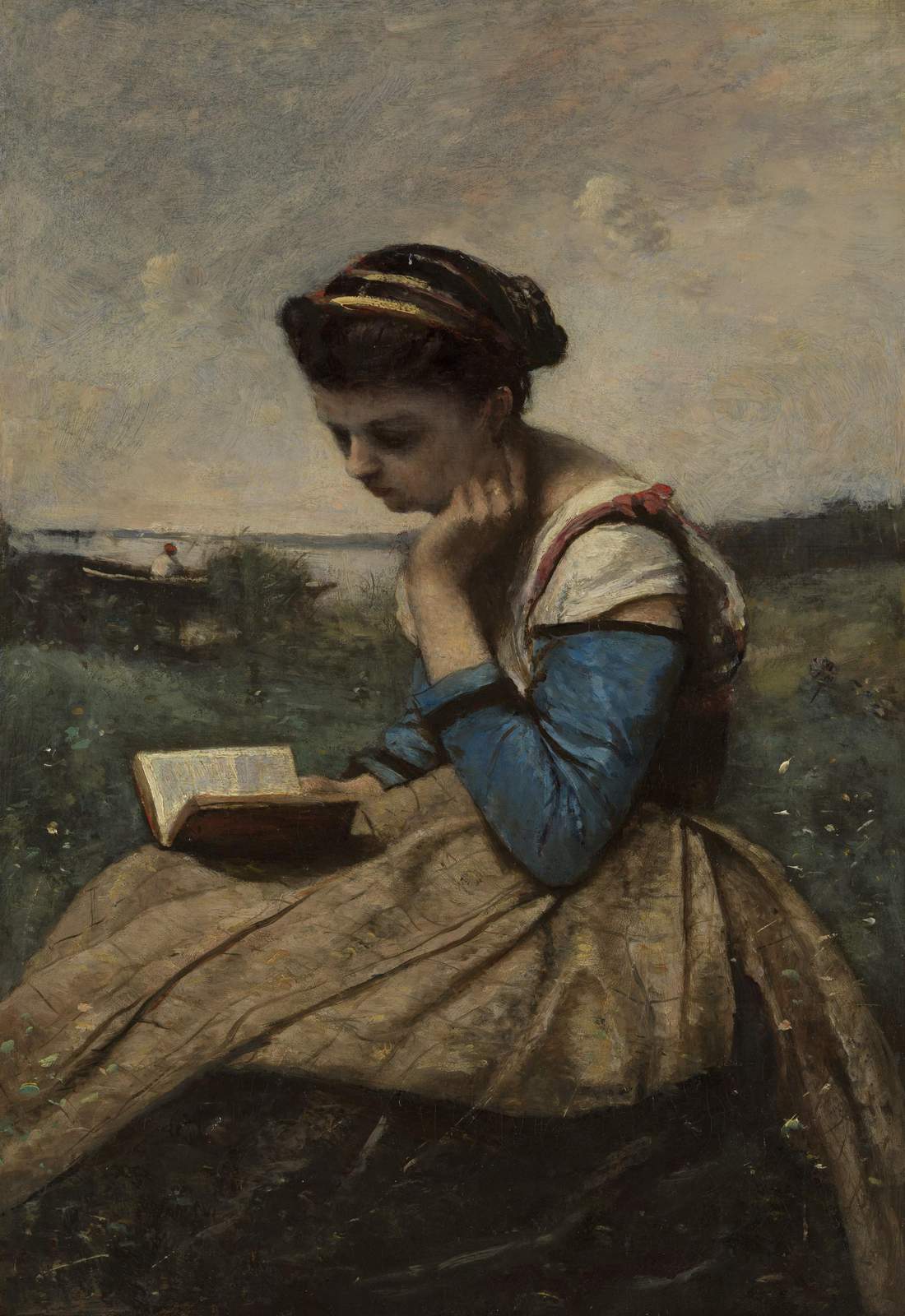Tranquil Reader Serene Nature Wall Art