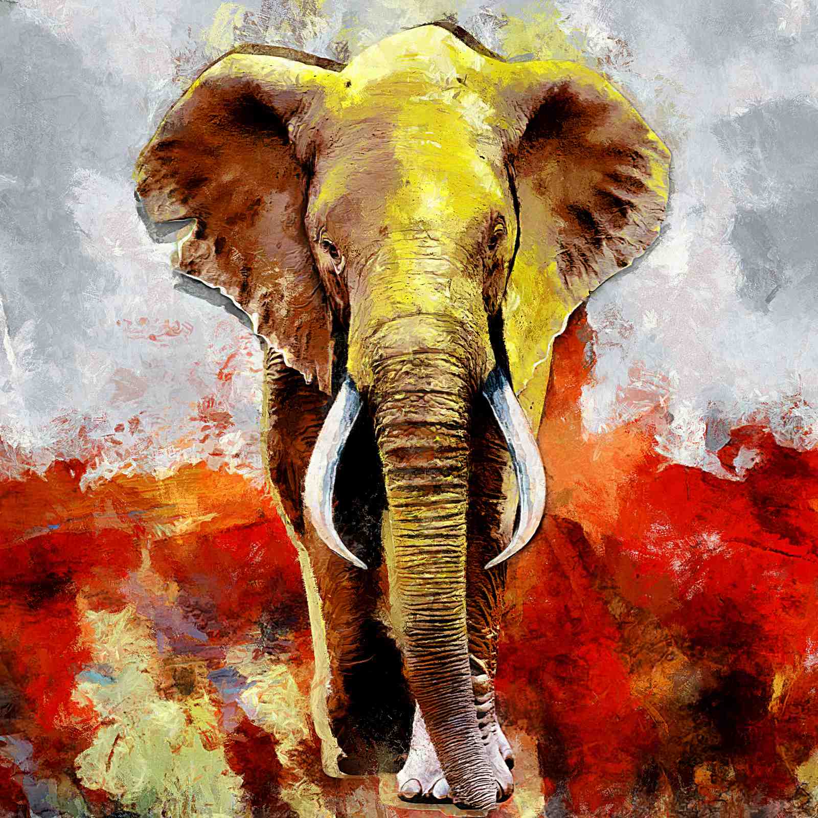 Majestic Elephant Abstract Wall Art