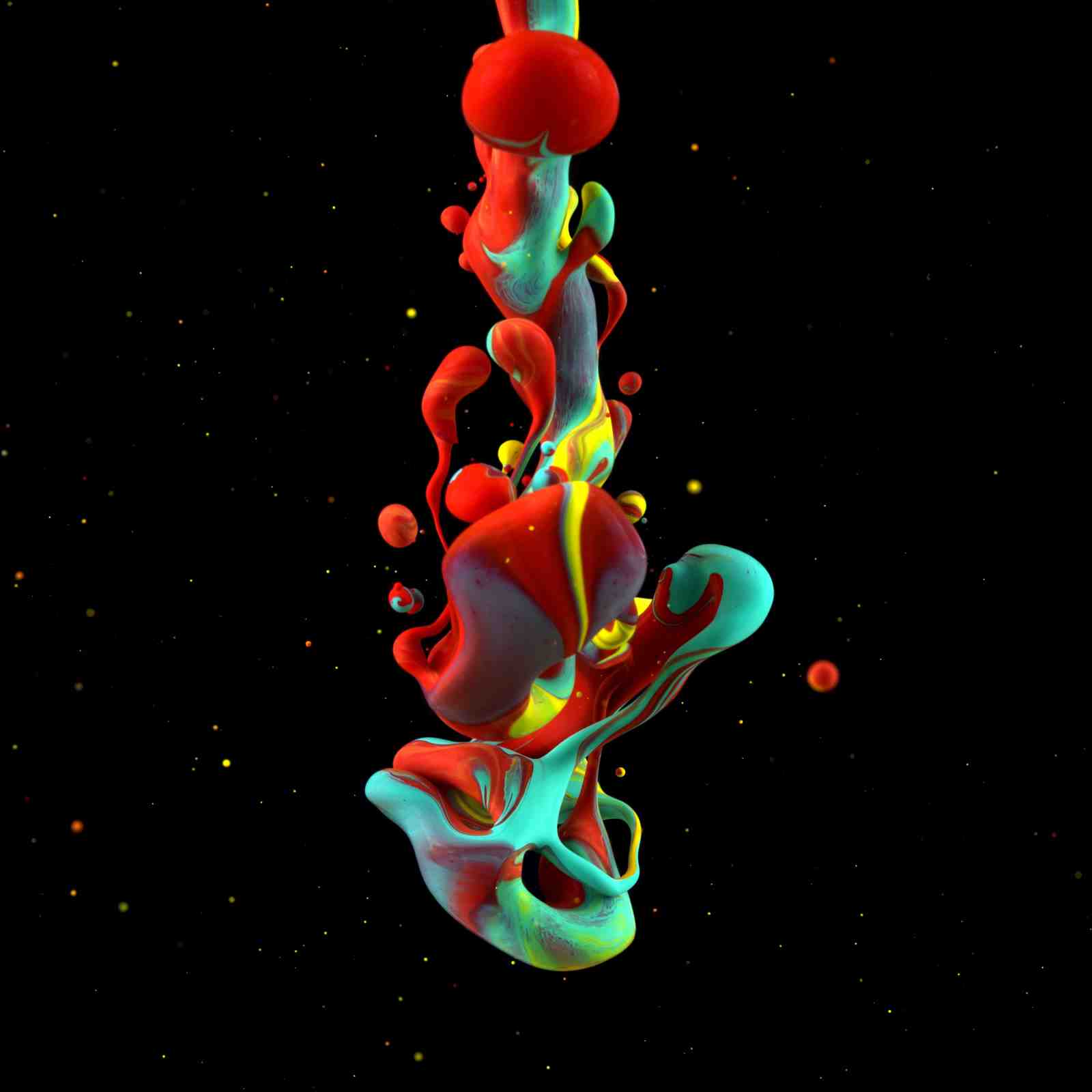Vibrant Ink Drop Abstract Wall Art