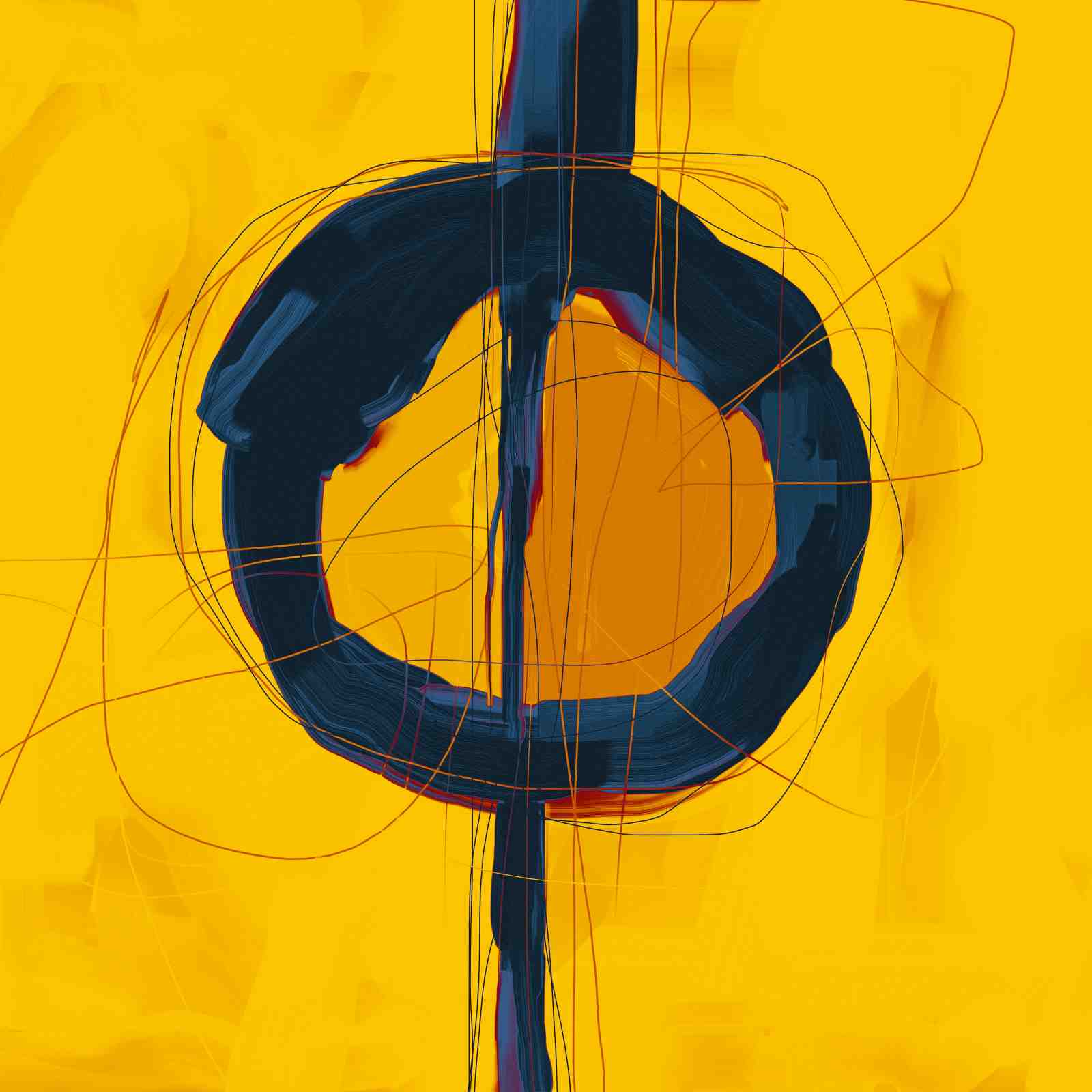 Abstract Harmony Blue & Yellow Wall Art