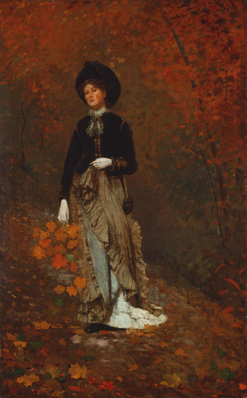 Victorian Lady Autumn Walk Wall Art