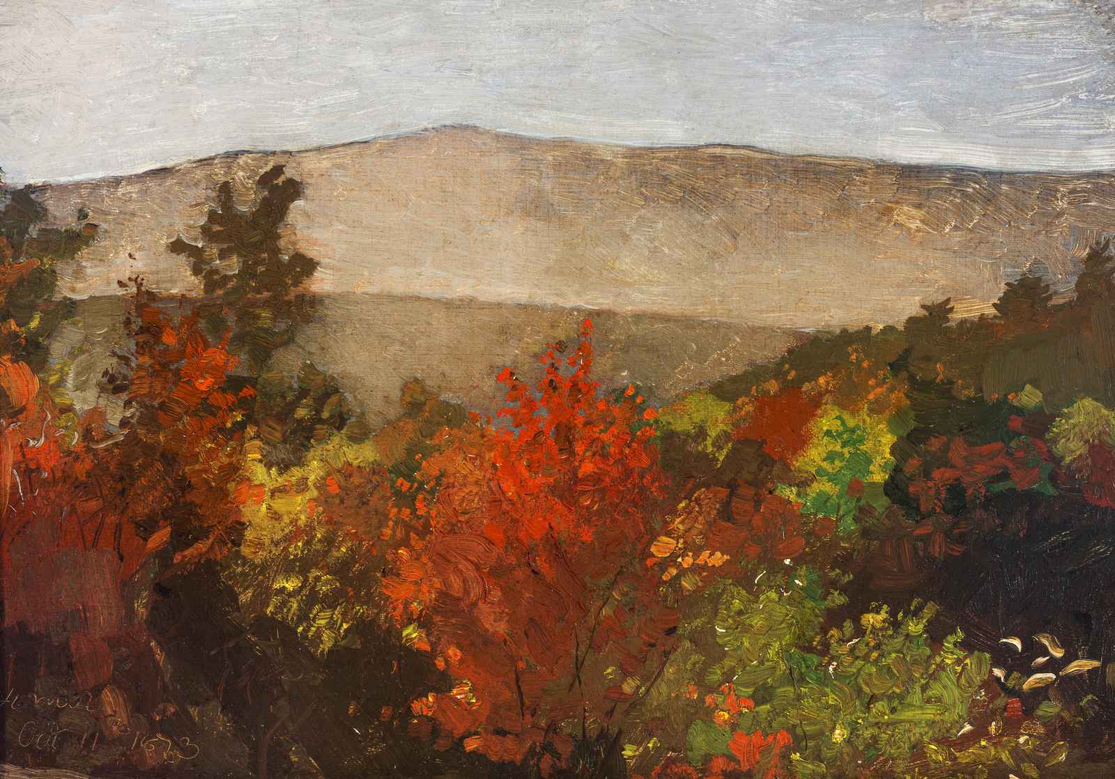 Autumn Mountain Landscape Oil Painting Wall Art