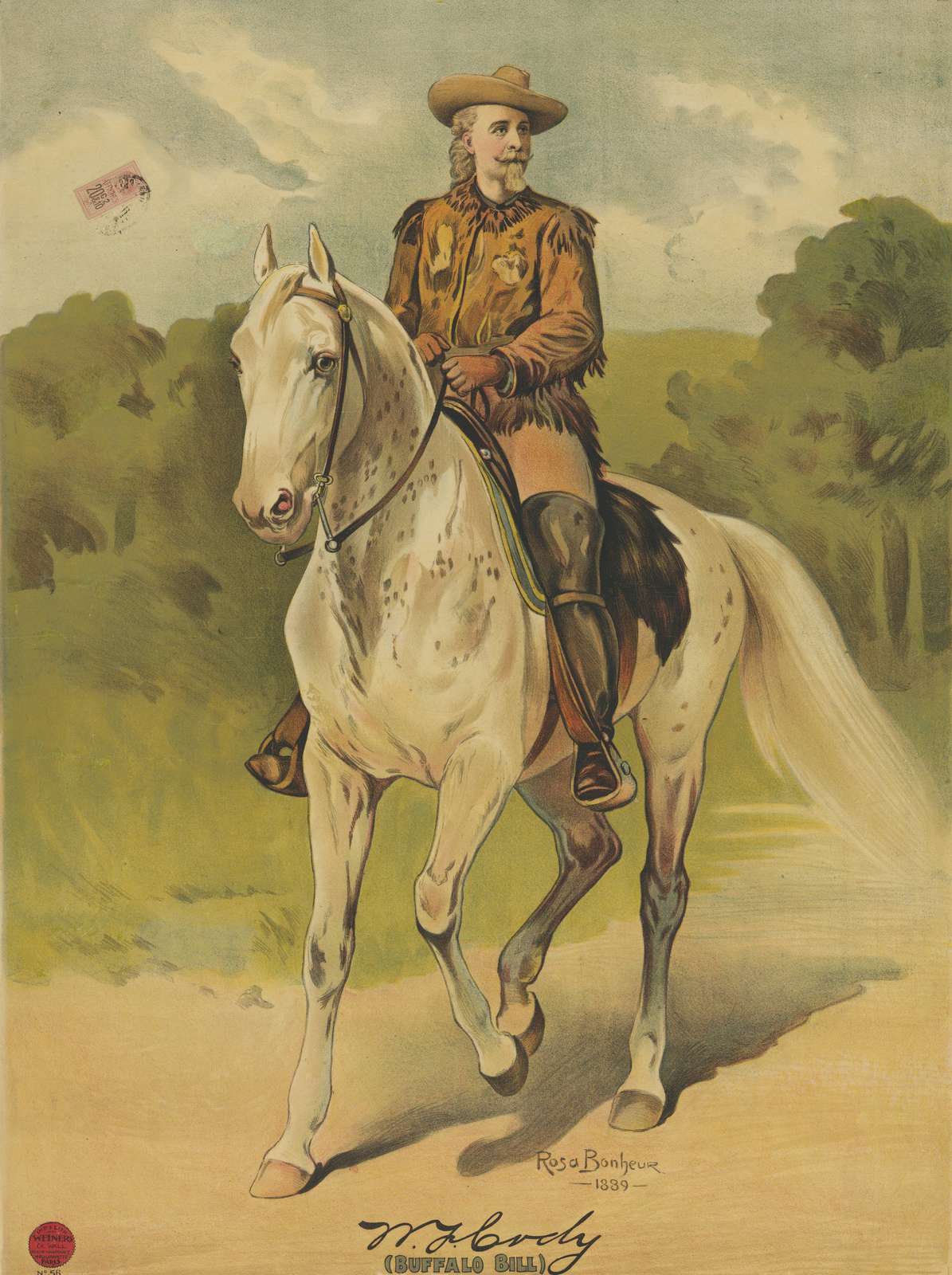 Buffalo Bill Horseback Riding Wall Art Western Art