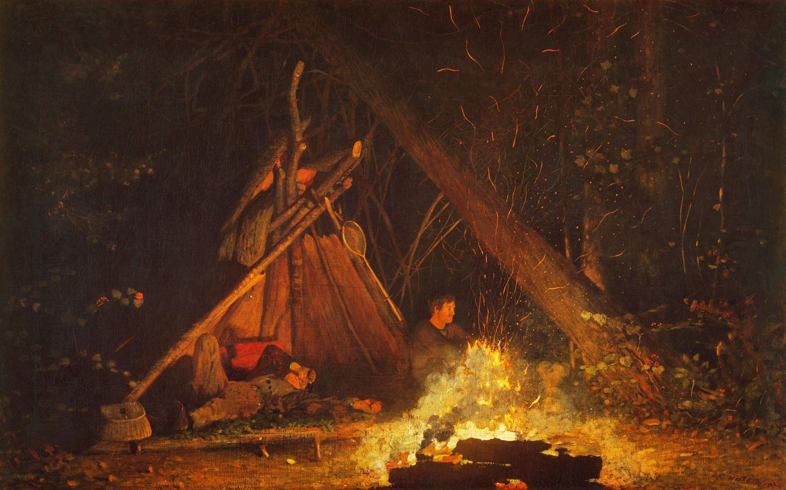 Cozy Campfire Night at Wilderness Wall Art