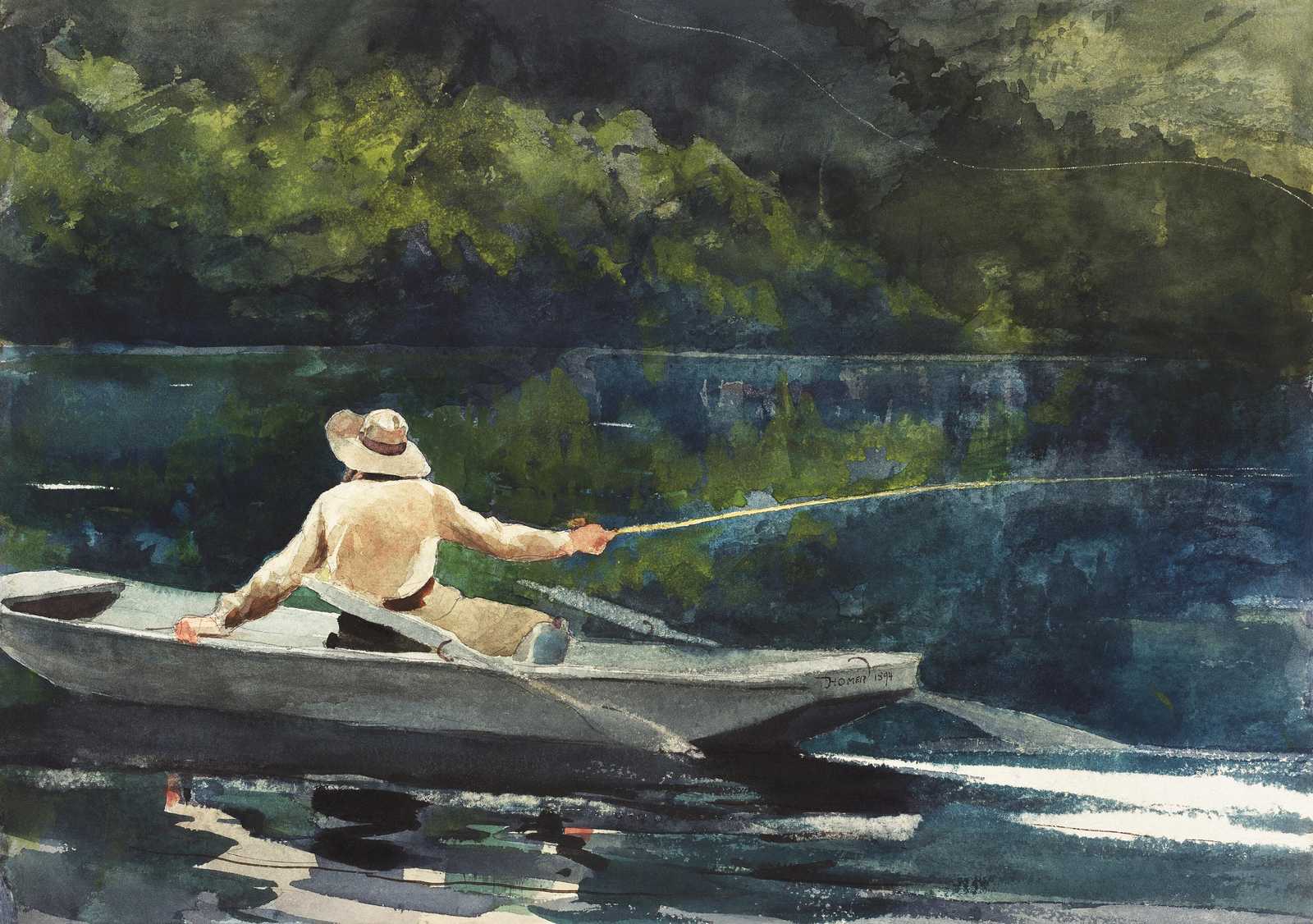 Serene Fly Fishing Landscape Wall Art