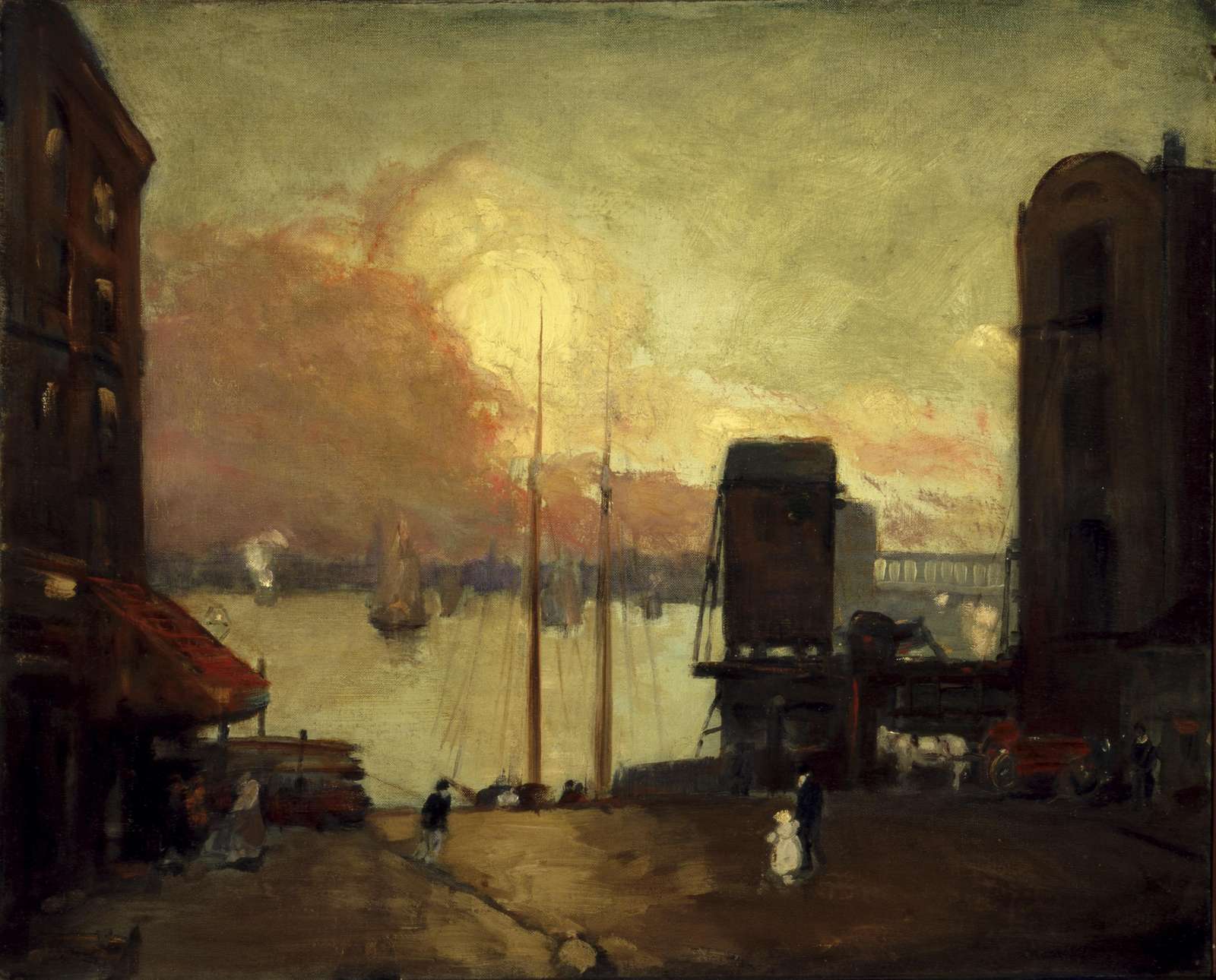 Harbor Dusk Impressionist Seascape Wall Art