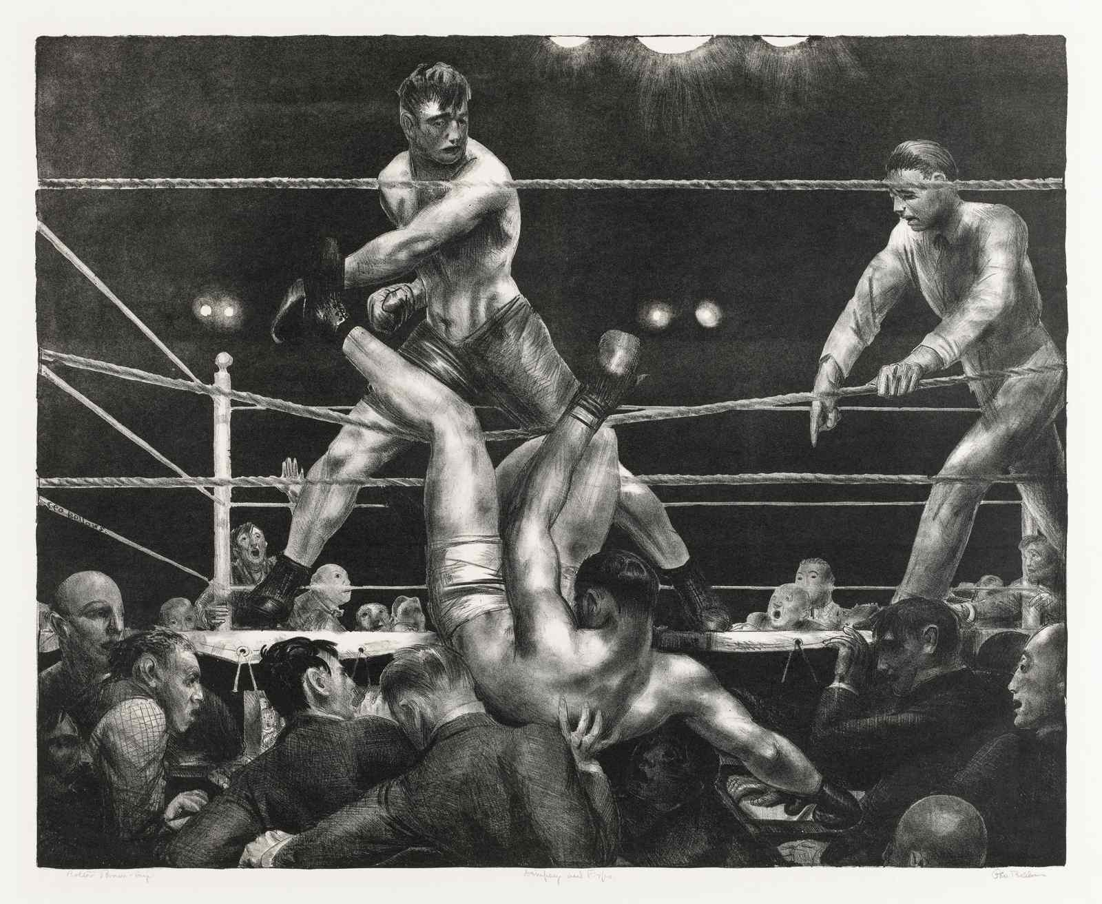 Intense Boxing Match Vintage Artwork Wall Art