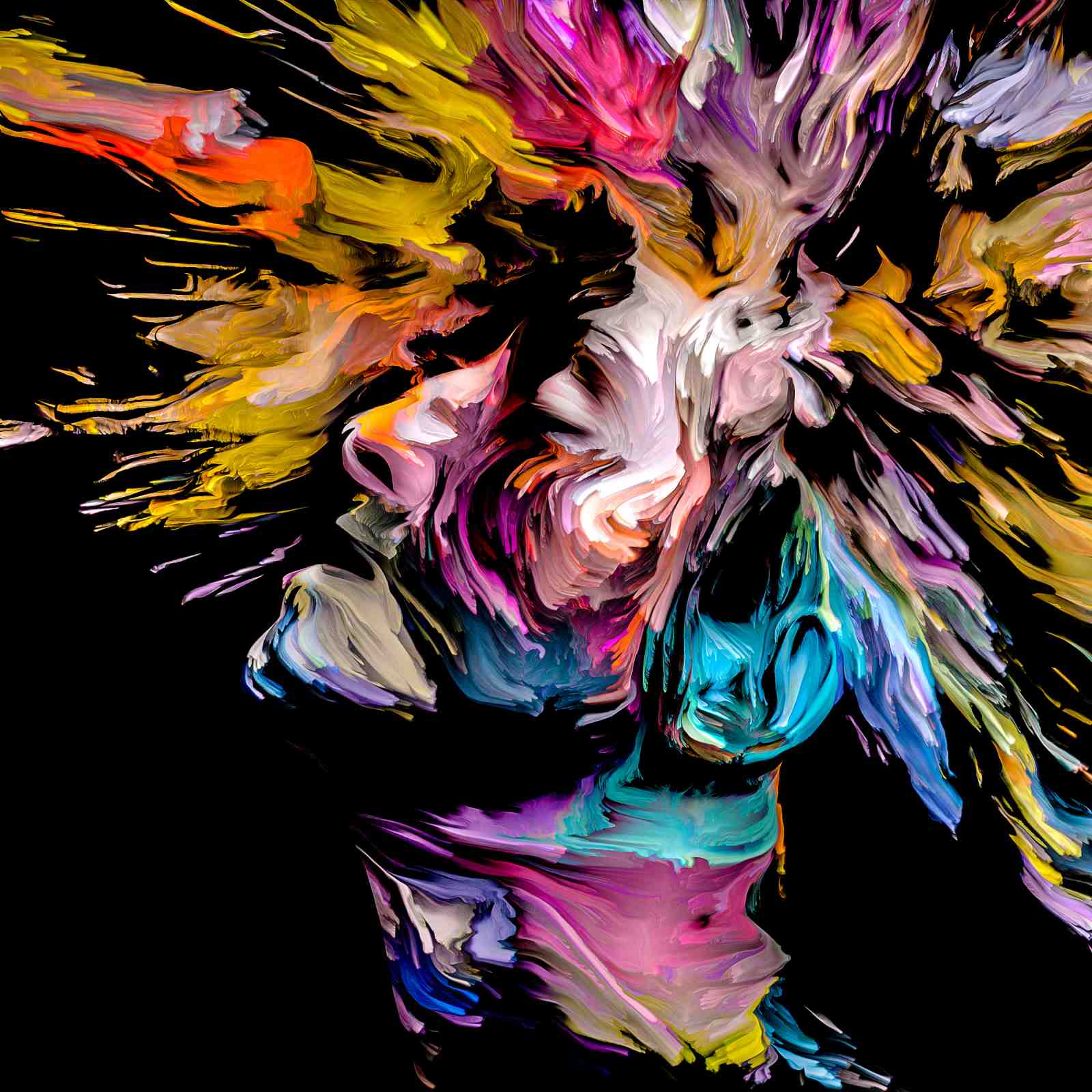 Vibrant Abstract Portrait Wall Art
