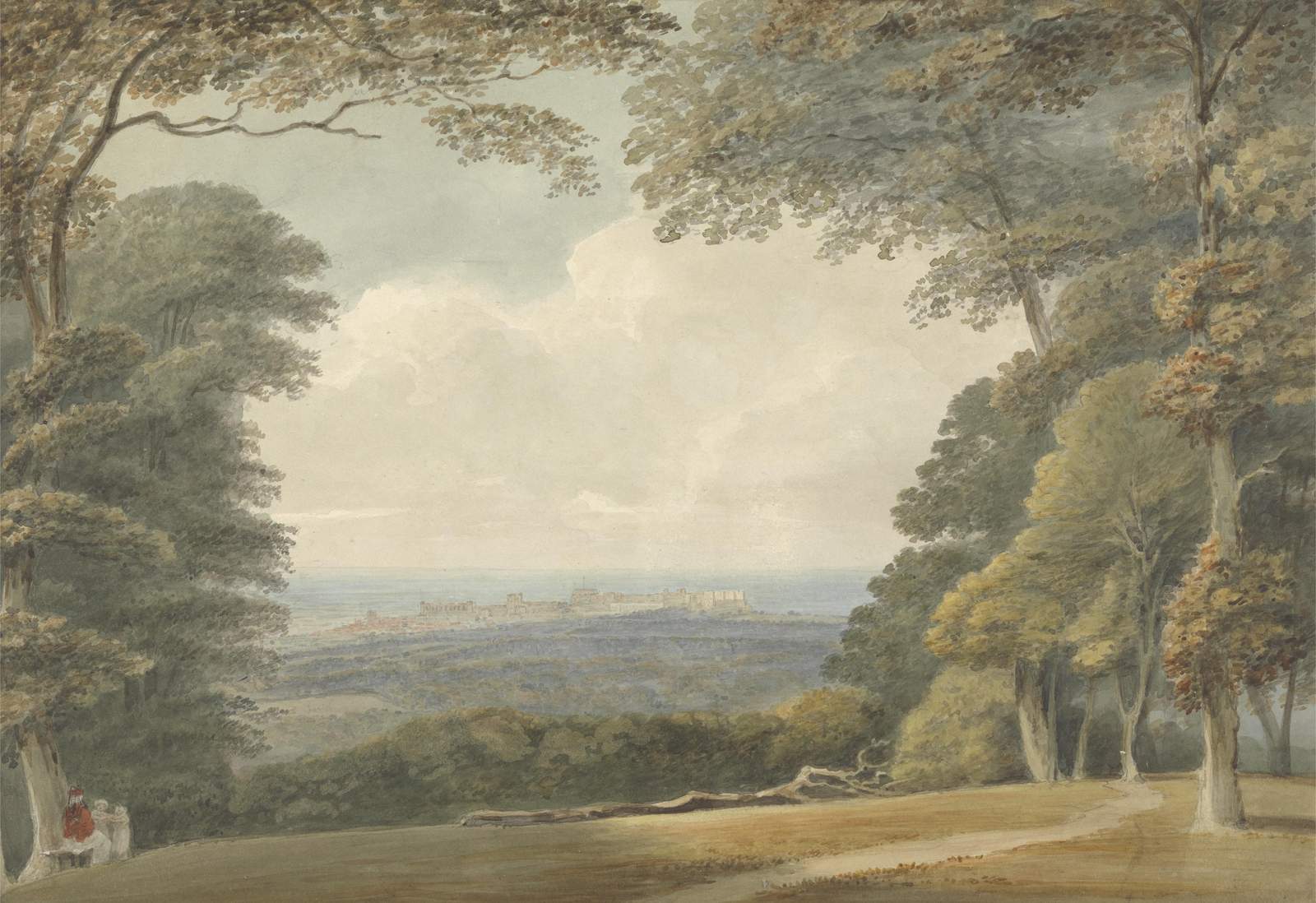 Serene Landscape with Castle Wall Art