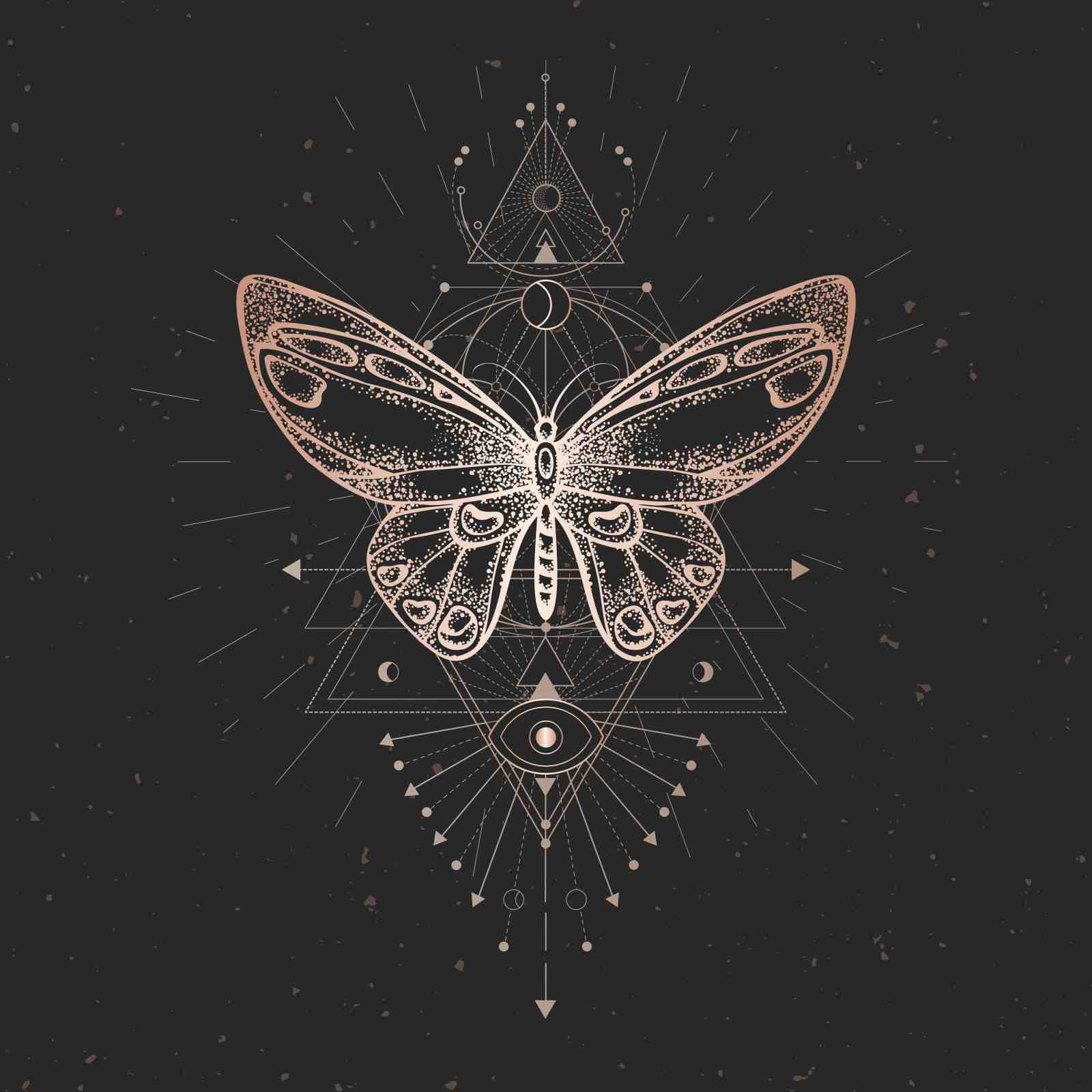 Mystic Butterfly Geometric Sacred Geometry Wall Art