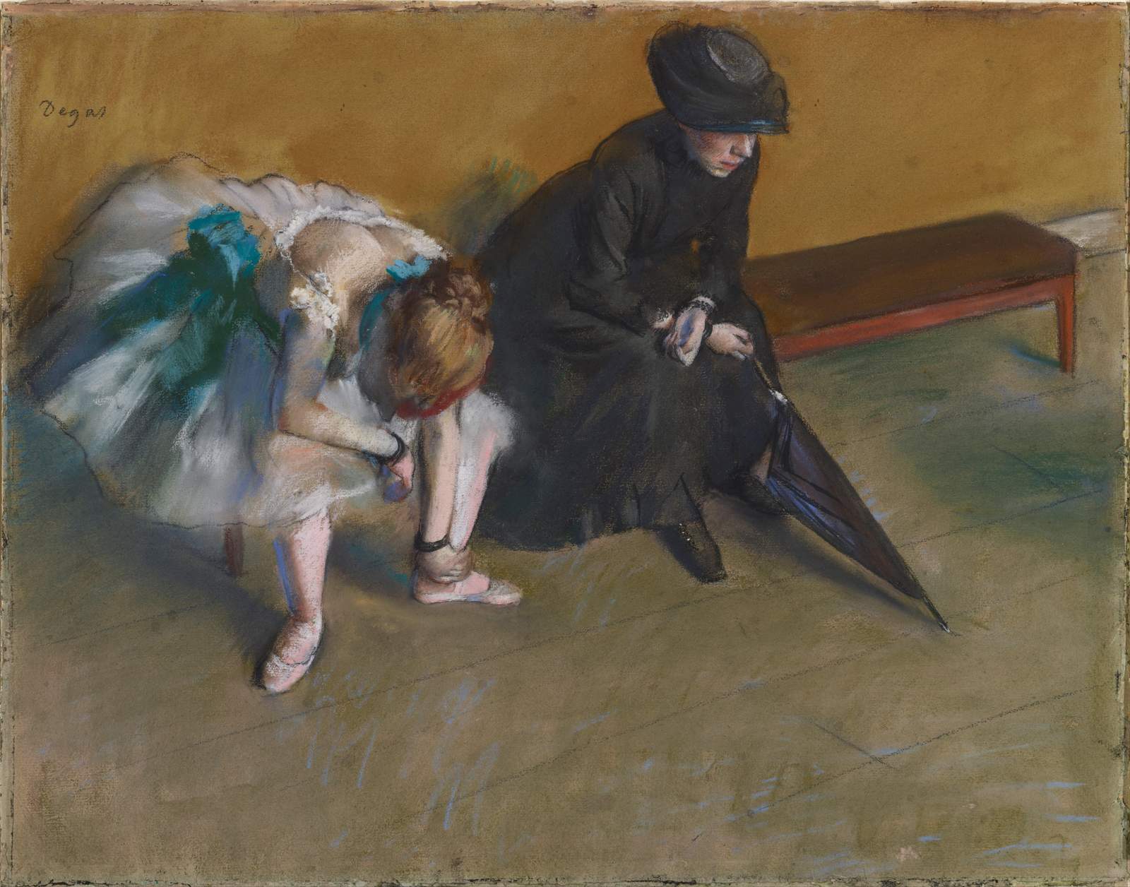 Ballerinas Waiting Pastel Degas Wall Art