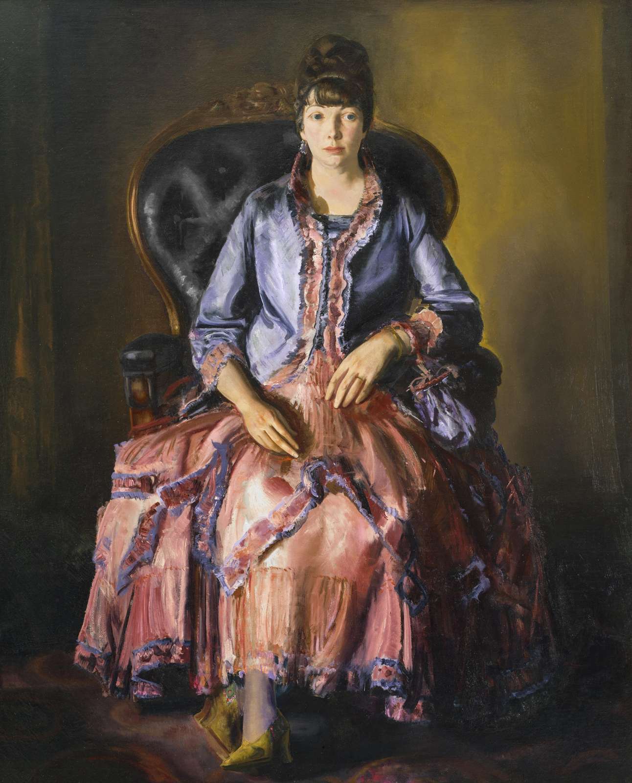 Elegant Portrait Lady Seated Oil Painting Wall Art