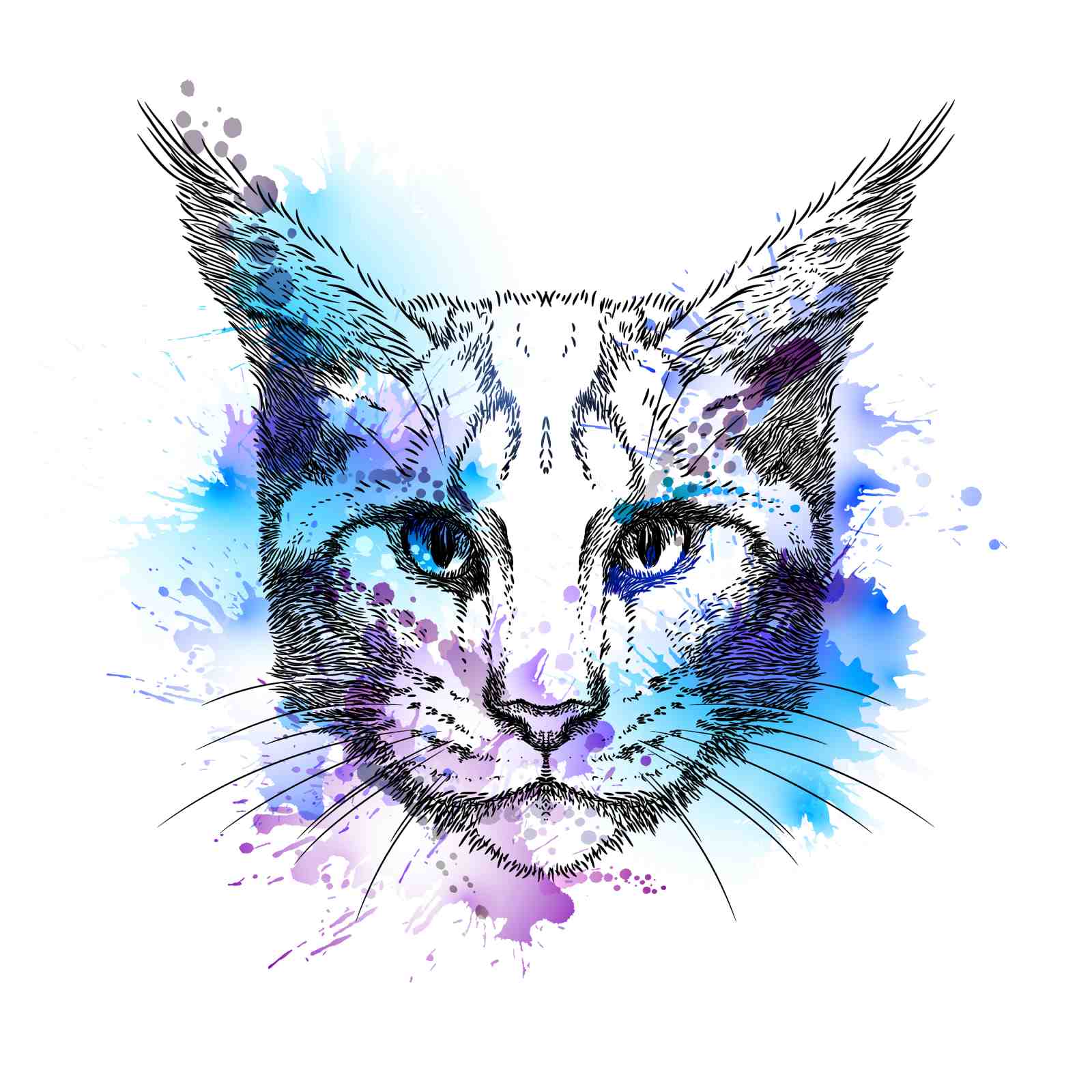 Mystic Lynx Watercolor Wall Art