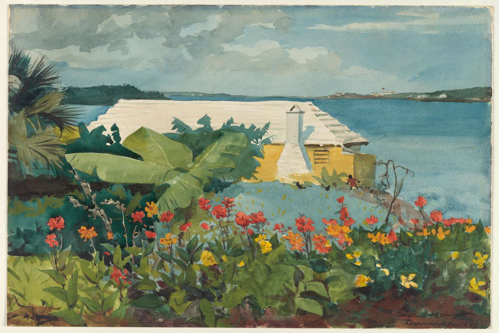 Tropical Serenity Waterfront House Wall Art
