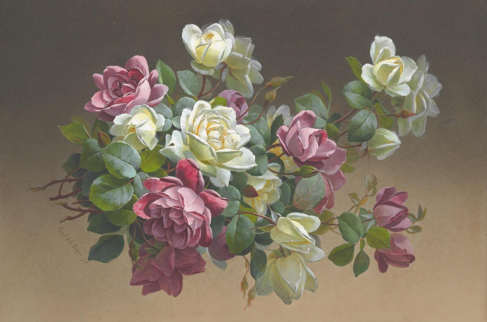 Vintage Rose Bouquet Wall Art