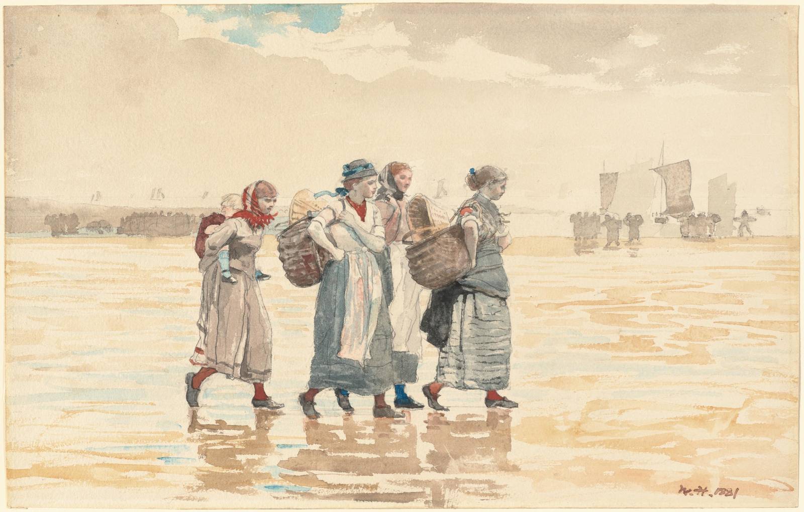 Victorian Seaside Women Wall Art