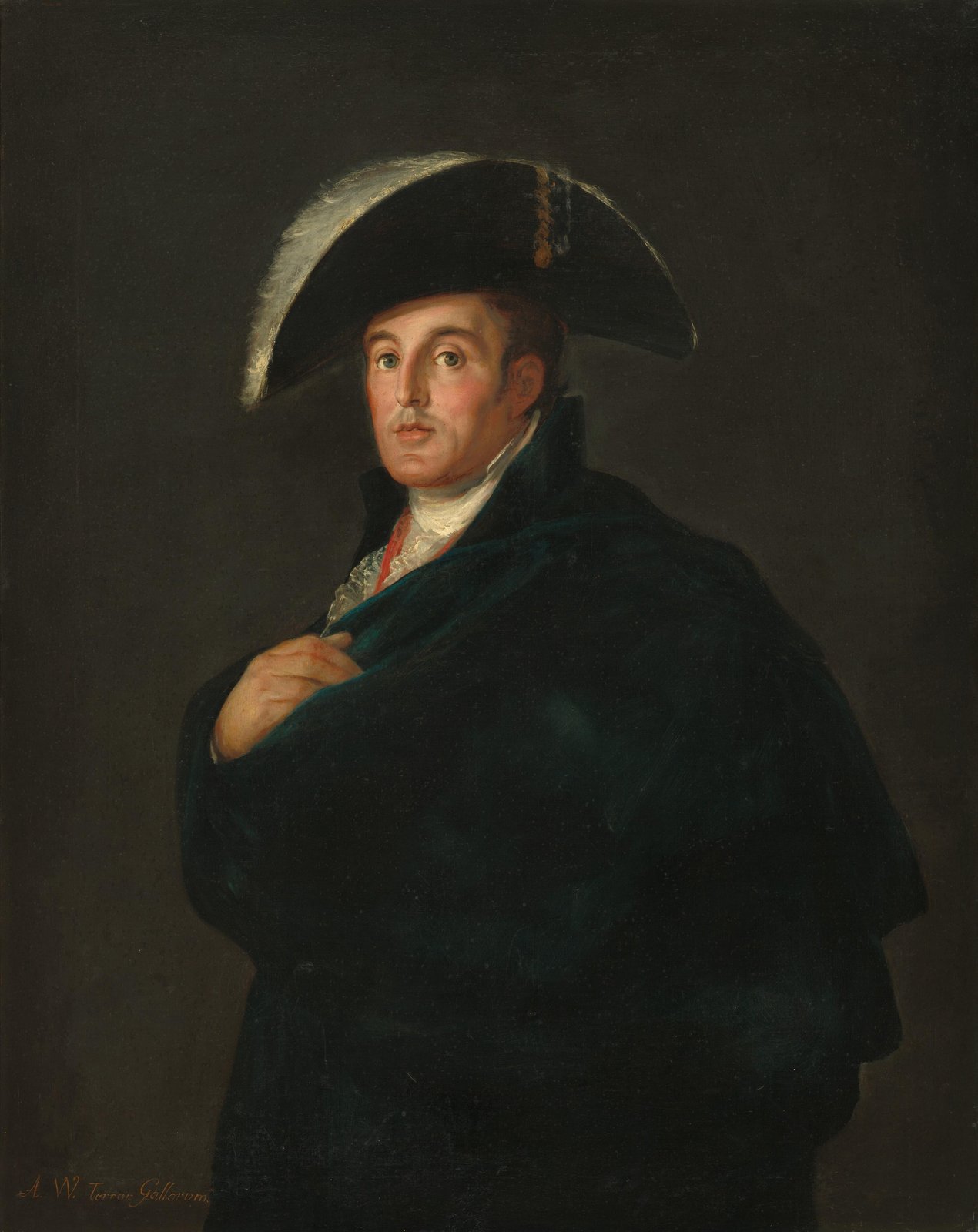 Regal Gentleman Portrait in Velvet Cape Wall Art