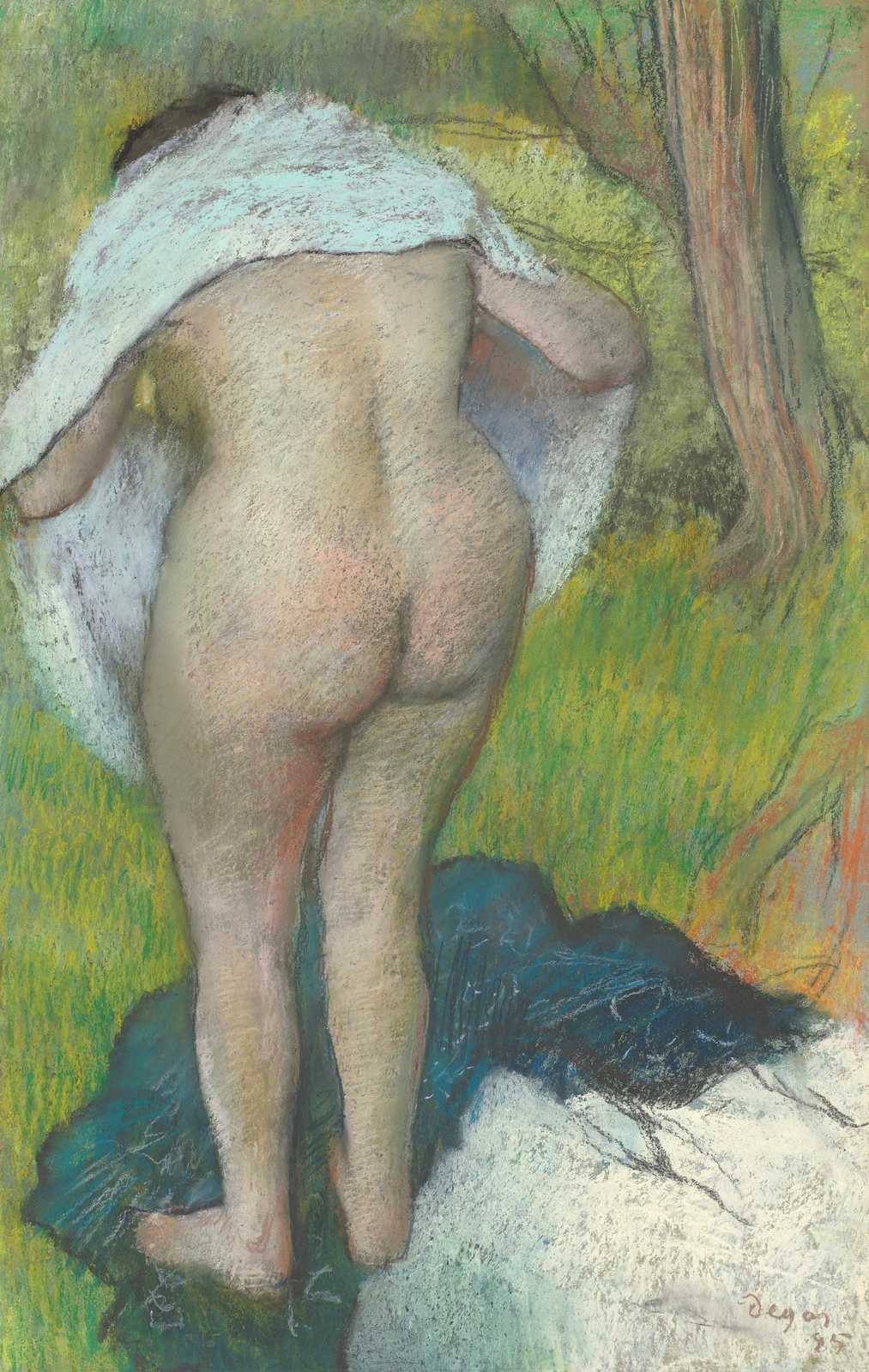 Elegant Nude Study Impressionist Pastel Wall Art