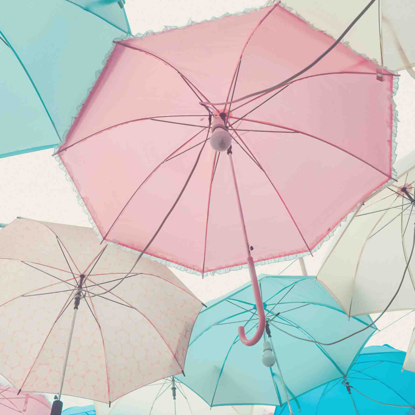Whimsical Pastel Umbrellas Wall Art Art