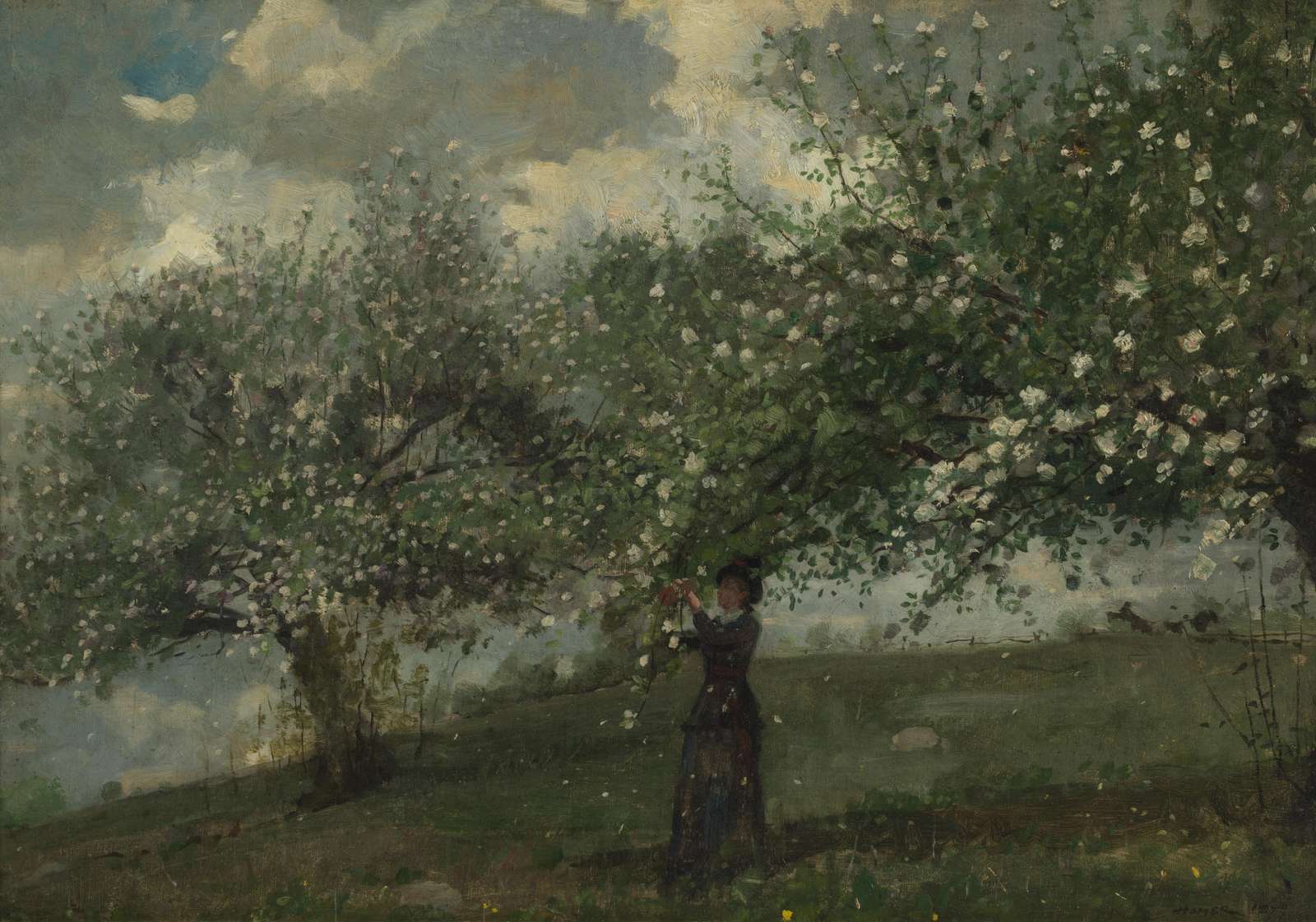 Spring Blossom Serenity Vintage Landscape Wall Art