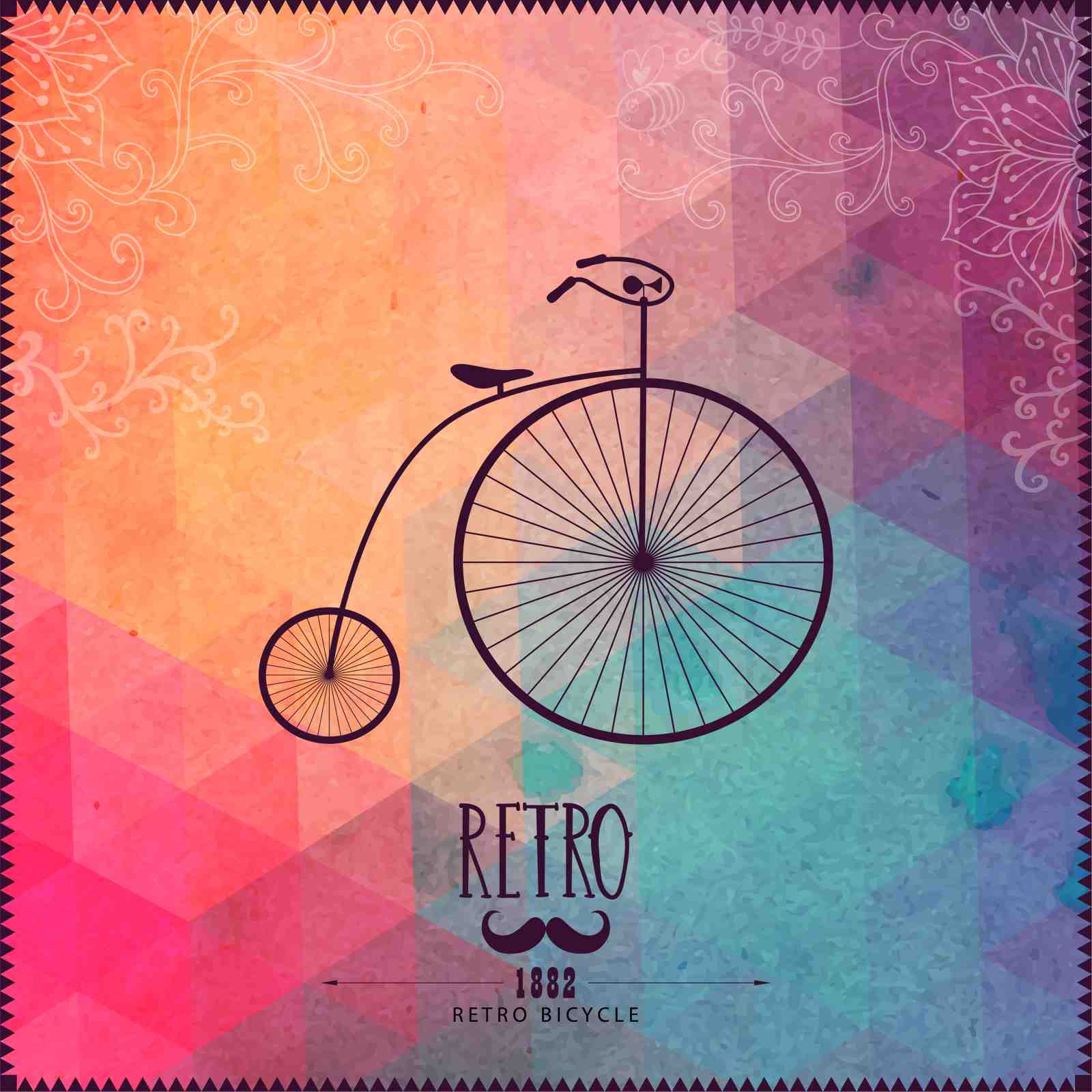 Vintage Penny Farthing Retro Bicycle Wall Art