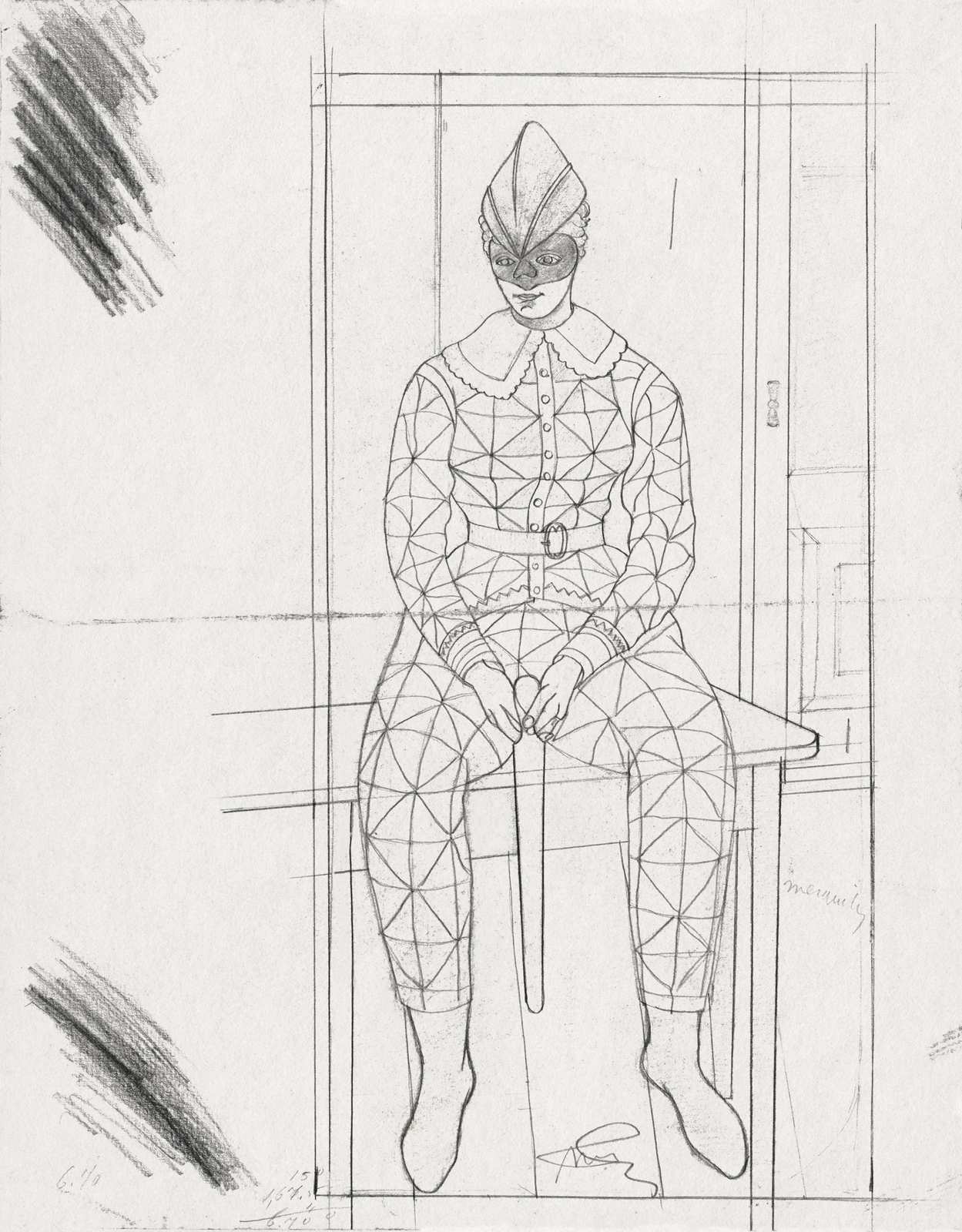 Harlequin Sketch Figure Wall Art