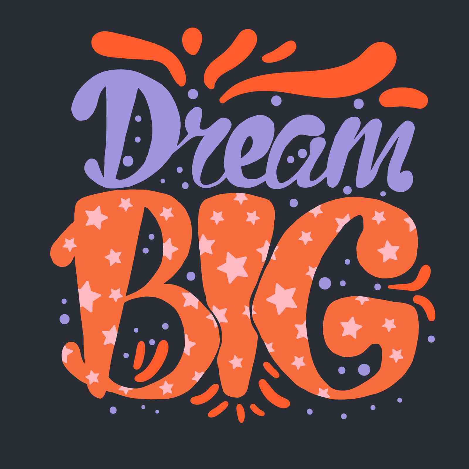 Dream Big Inspirational Typography Wall Art