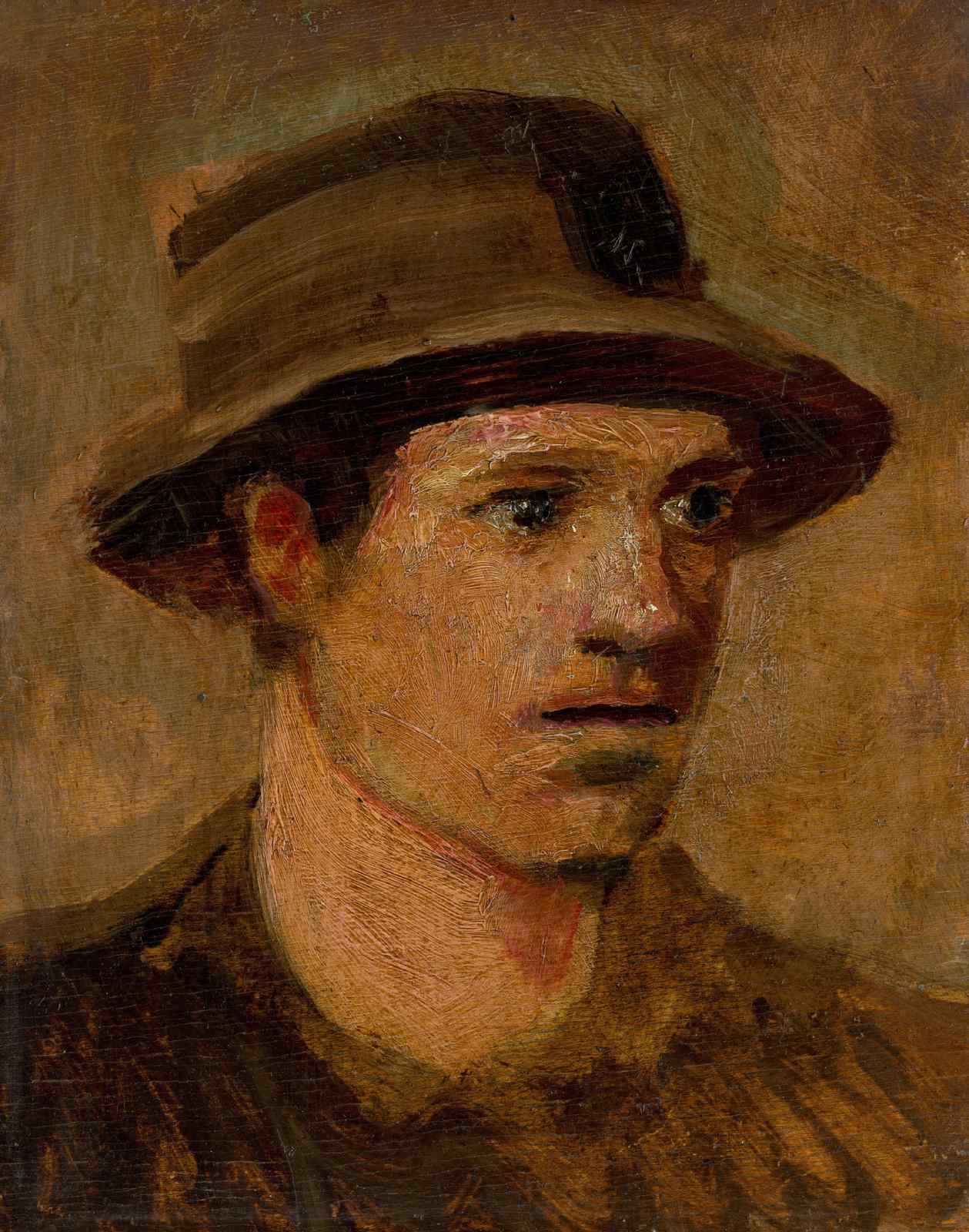 Vintage Portrait Man Hat Wall Art